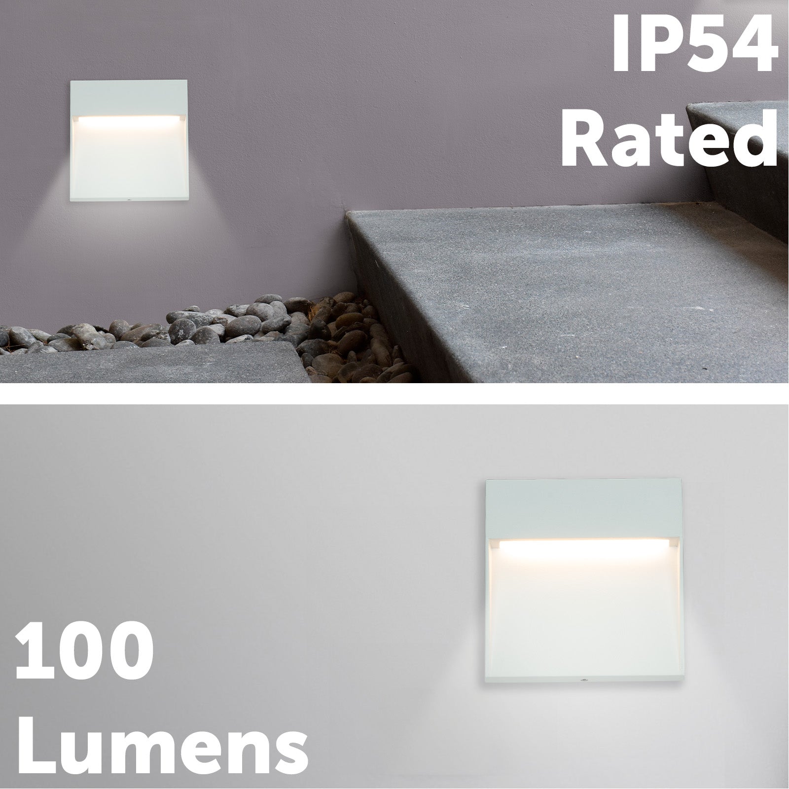 Arlec 4W white square CCT LED step light – exterior wall lighting solution