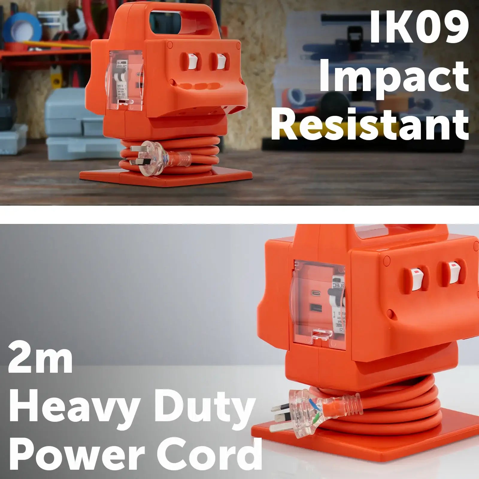 Arlec 10A Heavy Duty Power Block with Fast Charging USB C & Safety Switch