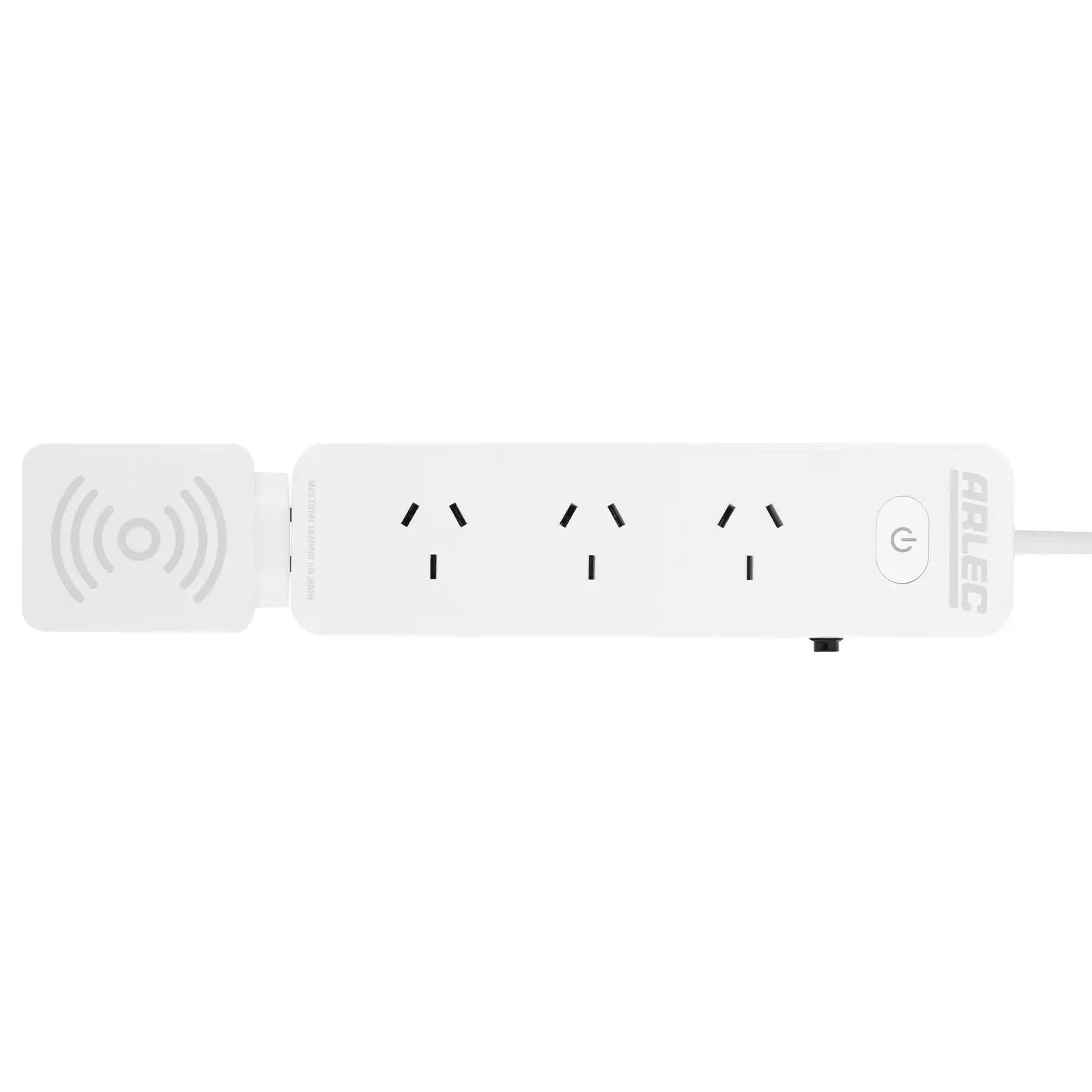 Arlec 4 Outlet Powerboard With Detachable 10W Wireless Charger - wireless charging board, 4 outlet power strip, detachable charger board