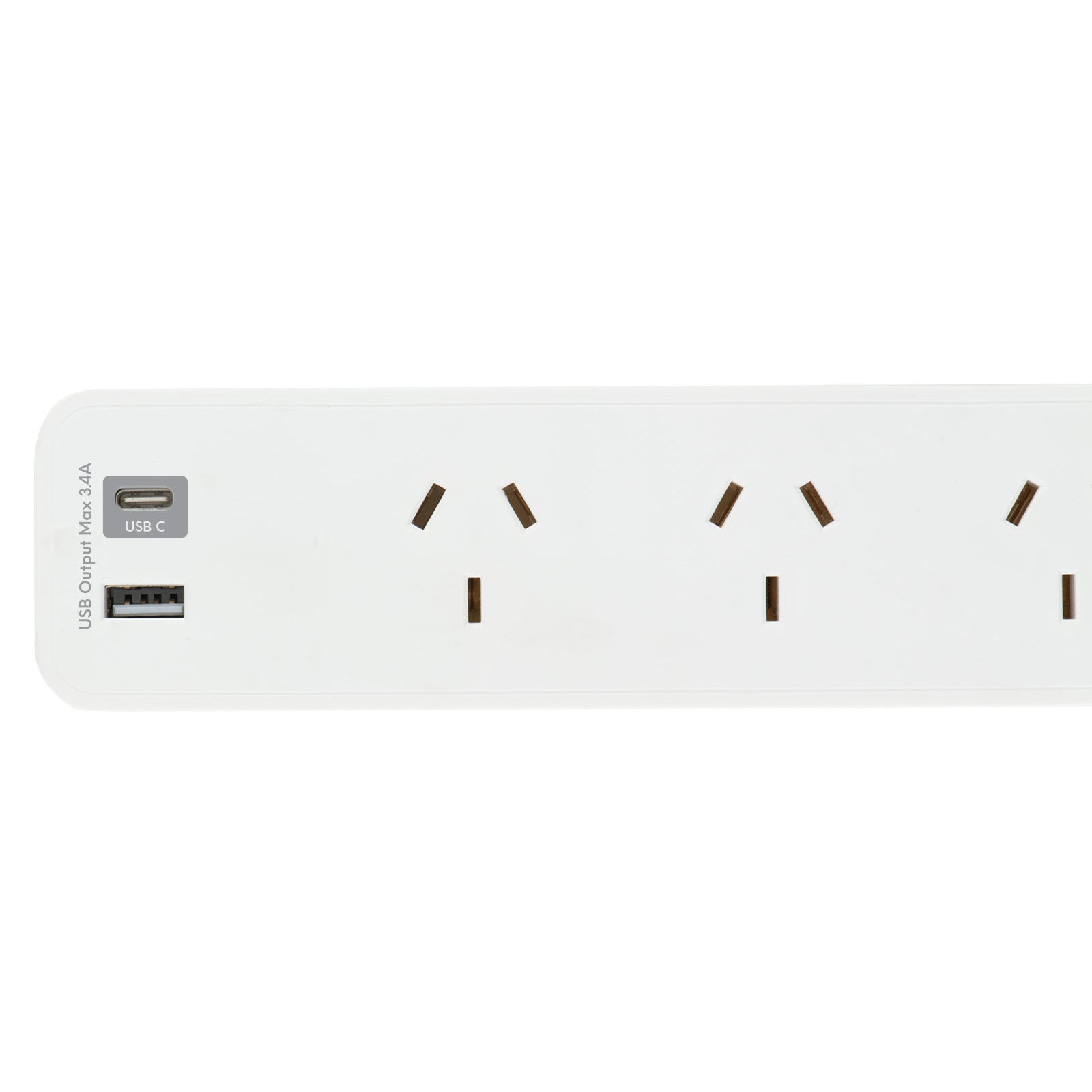 Arlec 4 Outlet Powerboard With USB Chargers - USB charging board, 4 outlet power strip, safety protected extension