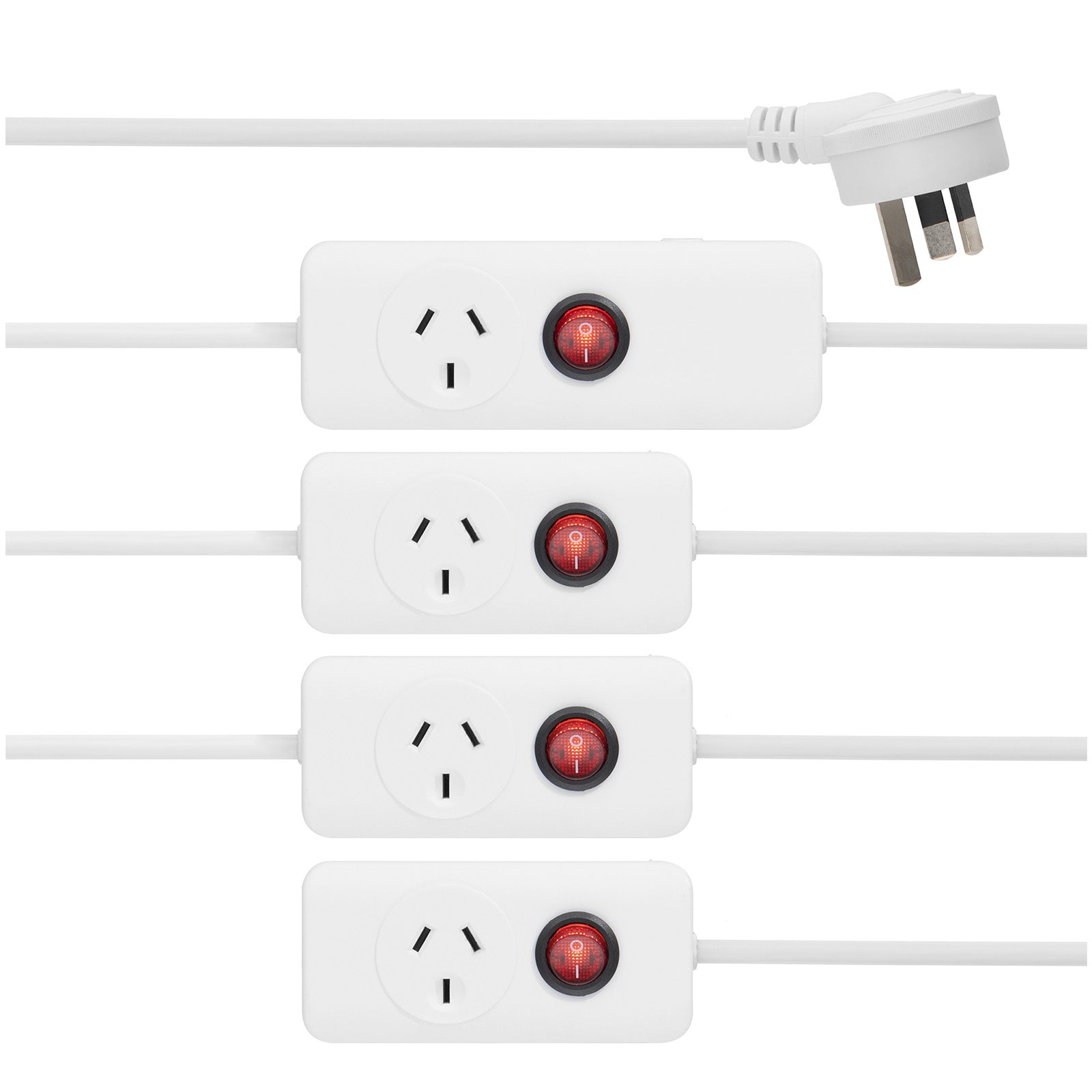 Arlec 4 outlet extension lead 4m – each with individual switches