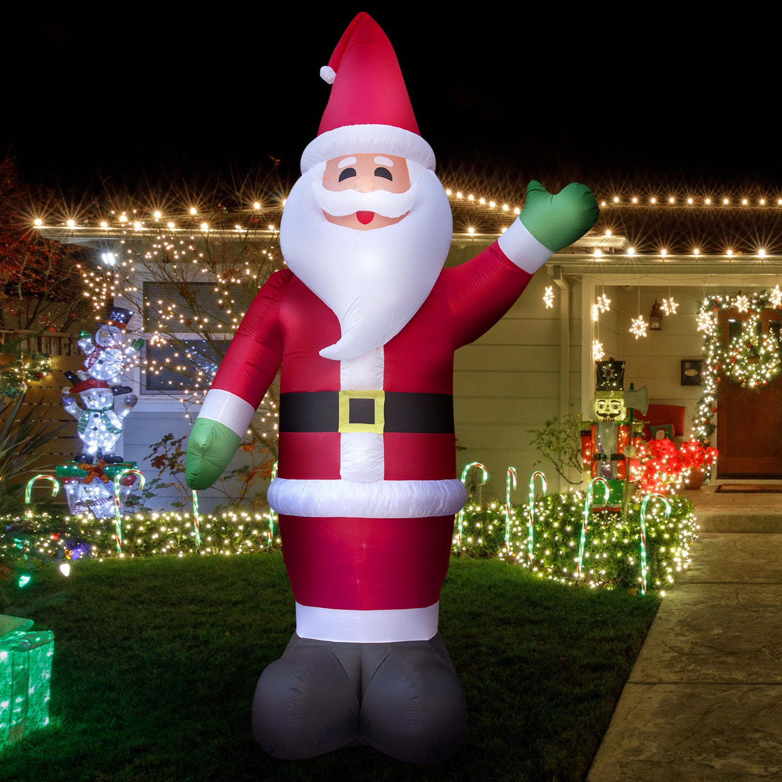 Arlec 4m inflatable greeting Santa – large low voltage LED inflatable for Christmas outdoor display