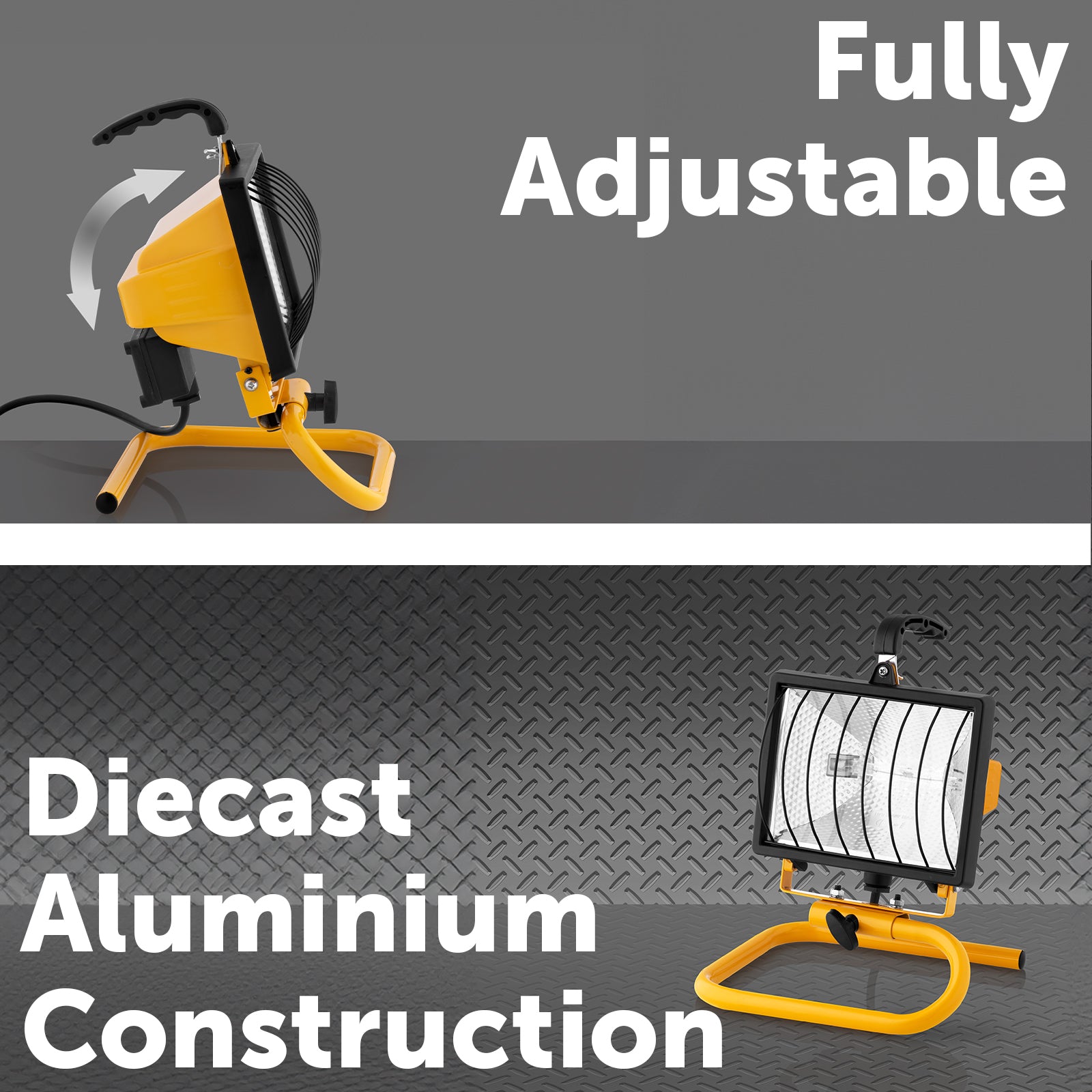 Arlec 500W portable halogen worklight – IP54 rated for indoor and temporary outdoor use