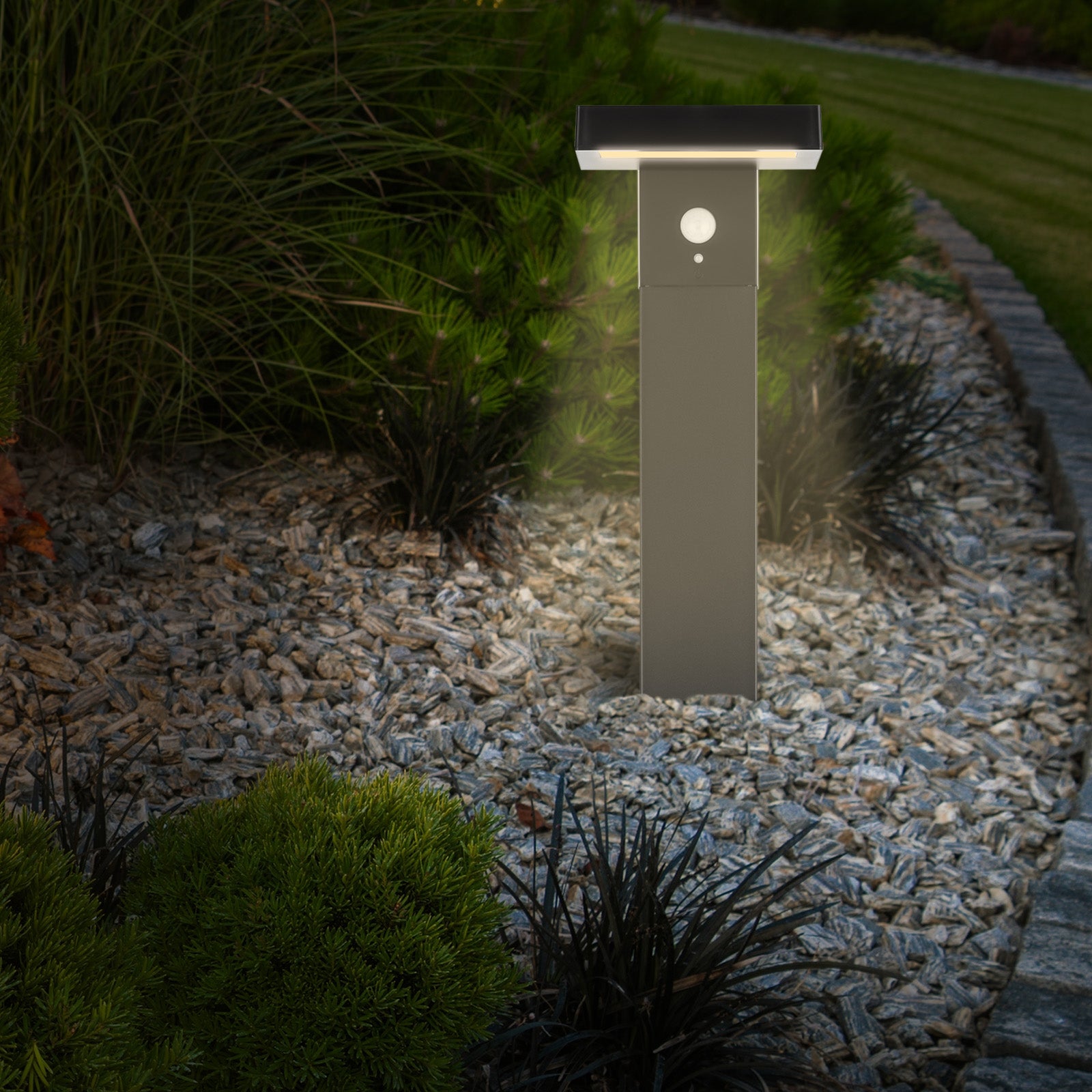 Arlec 50cm solar LED post light – 400 lumen motion sensor garden light with 3 modes and weather-resistant design