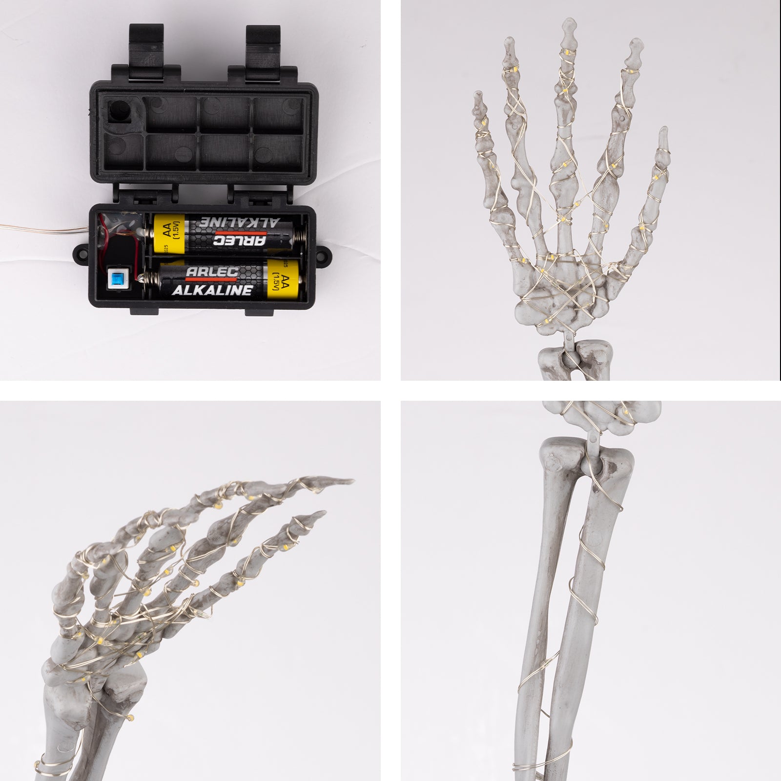 Arlec Halloween skeleton stake lights – 50cm battery operated LED decorations, pack of 2