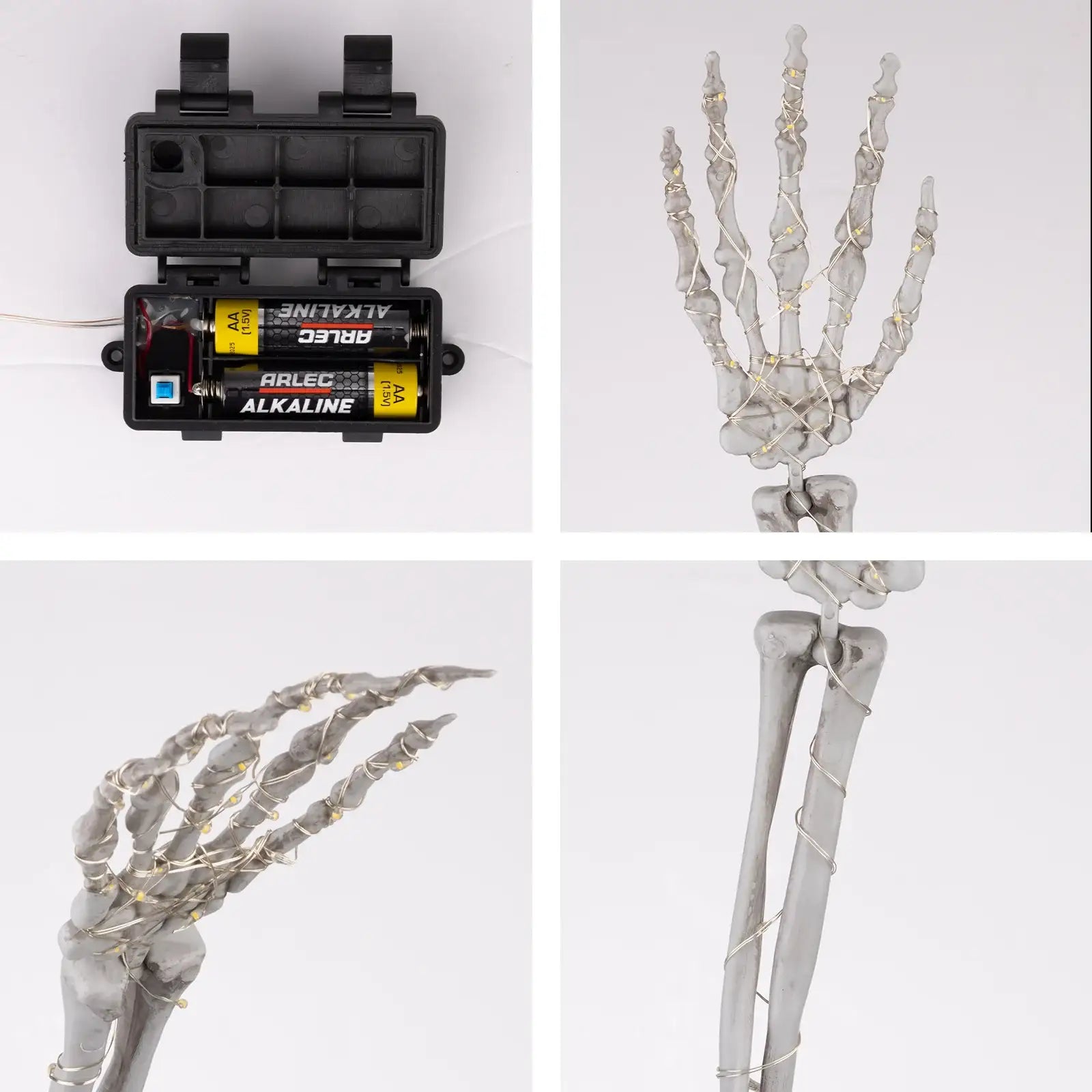 Arlec Halloween skeleton stake lights – 50cm battery operated LED decorations, pack of 2