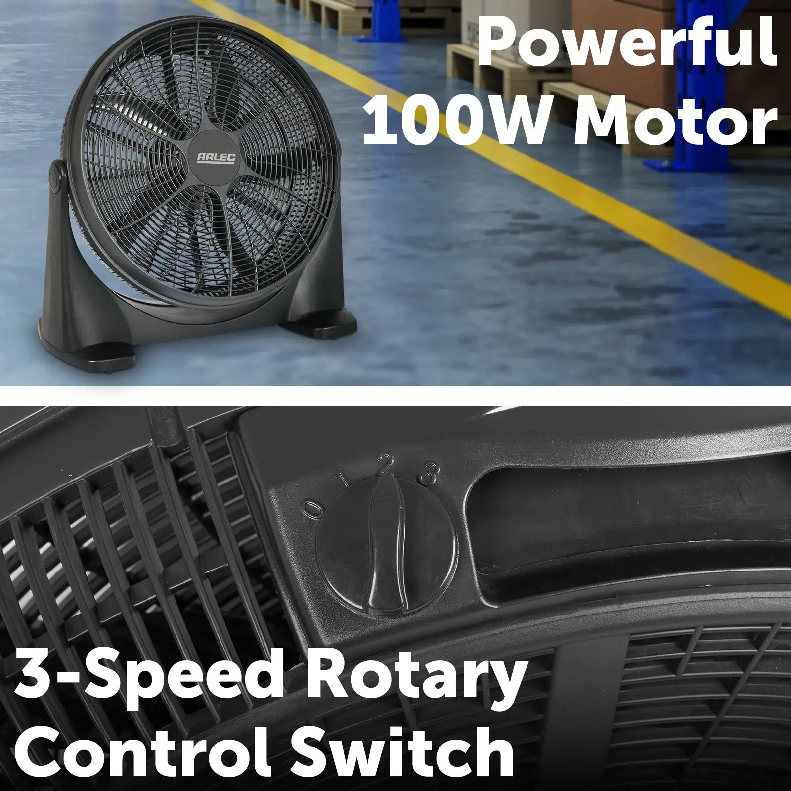 Arlec 50cm High Velocity Box Fan – Industrial Grade Portable Cooling Fan