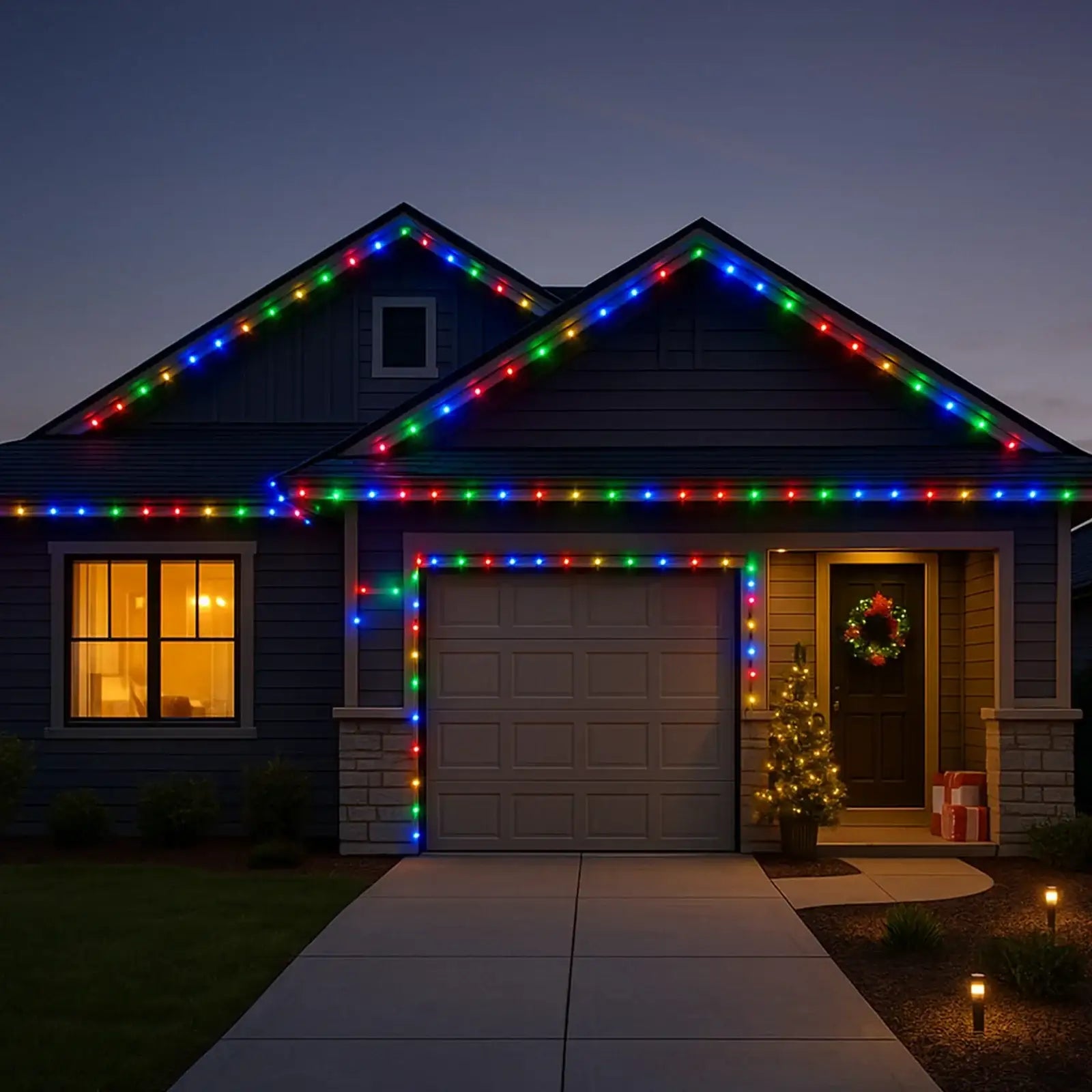 Arlec 50m multicolour LED rope light with 8-function controller and storage reel