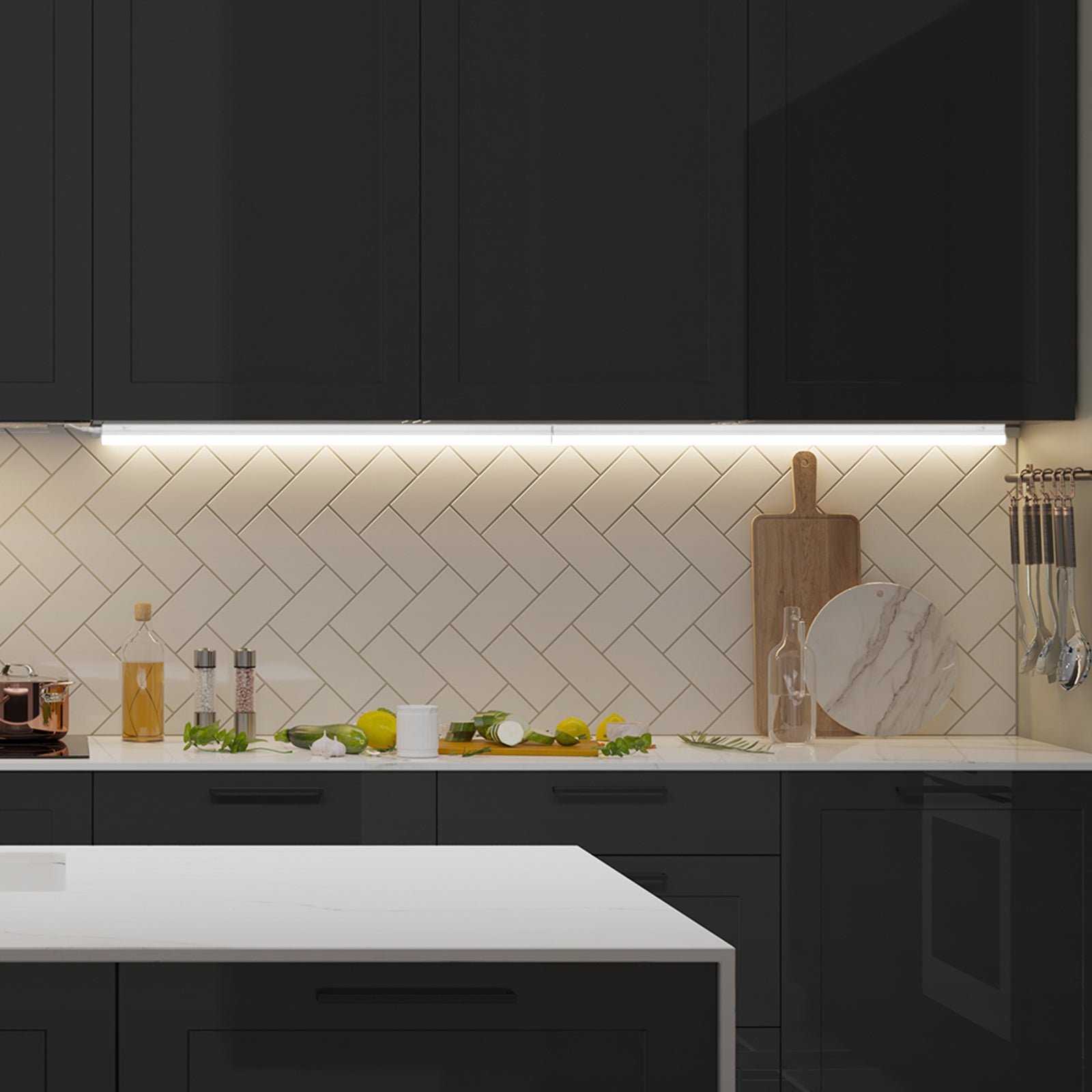 Arlec 57cm smart linkable CCT bar light for kitchen, wardrobe, cupboard – Wi-Fi smart LED under cabinet lighting