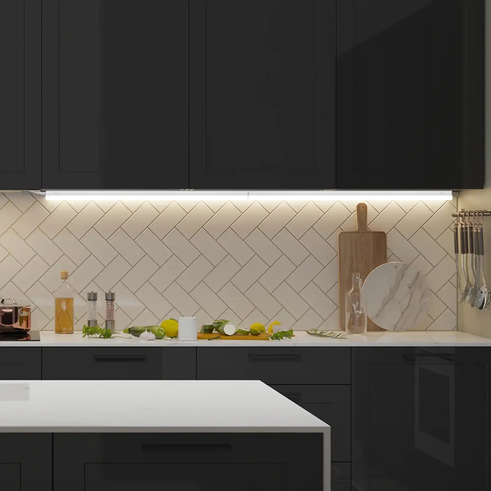 Arlec 57cm smart linkable CCT bar light for kitchen, wardrobe, cupboard – Wi-Fi smart LED under cabinet lighting