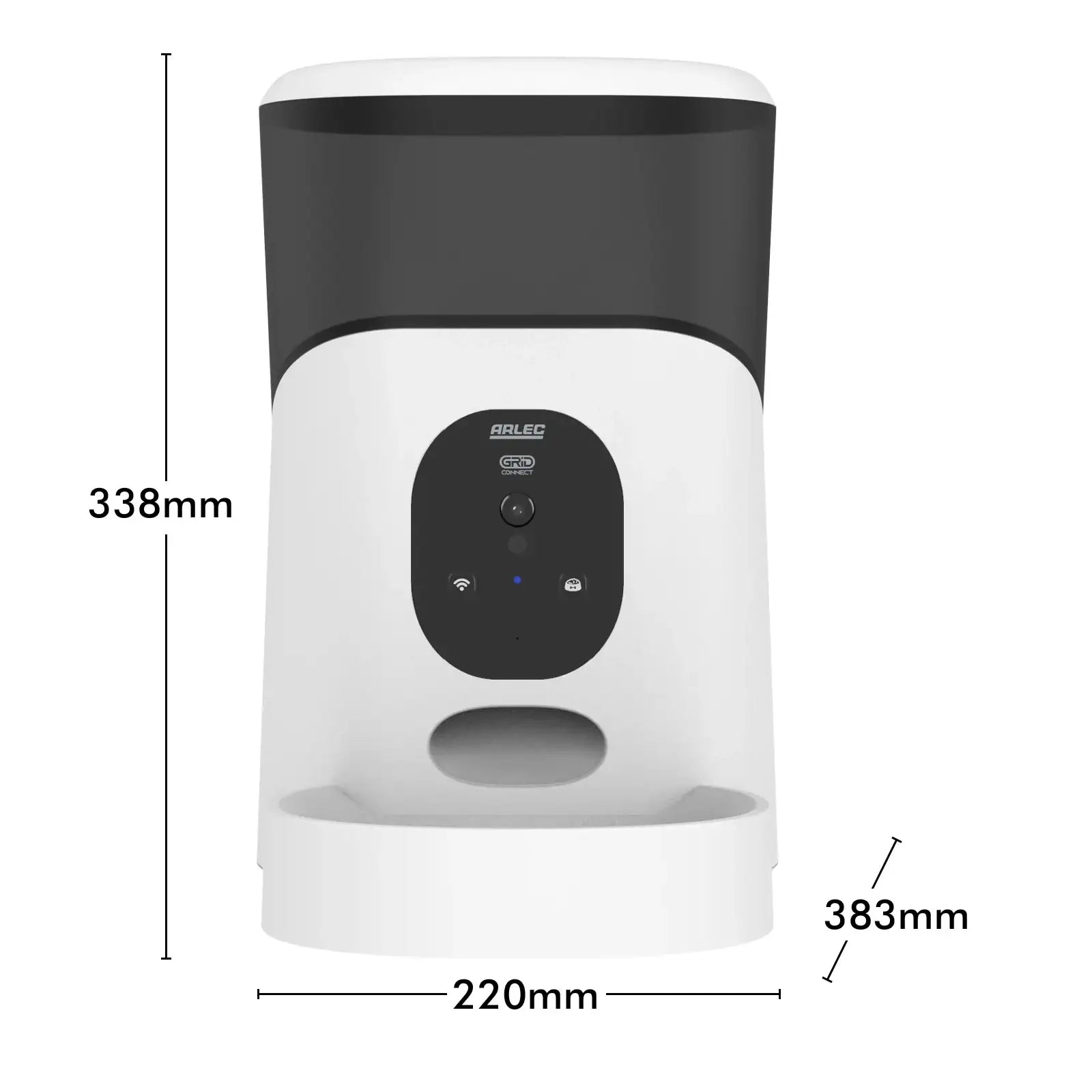 Arlec 5L Grid Connect Smart Pet Feeder with Camera – smart Wi-Fi pet feeder, automatic food dispenser with camera, Grid Connect smart feeder