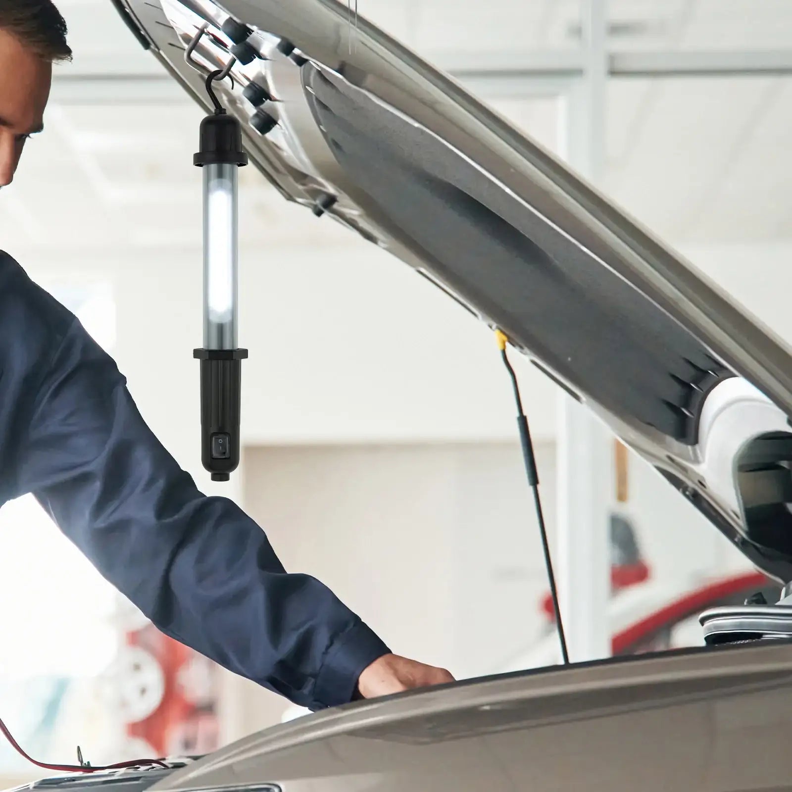 Arlec 5W rechargeable LED inspection light with hook, 4000K natural white, USB charging work light