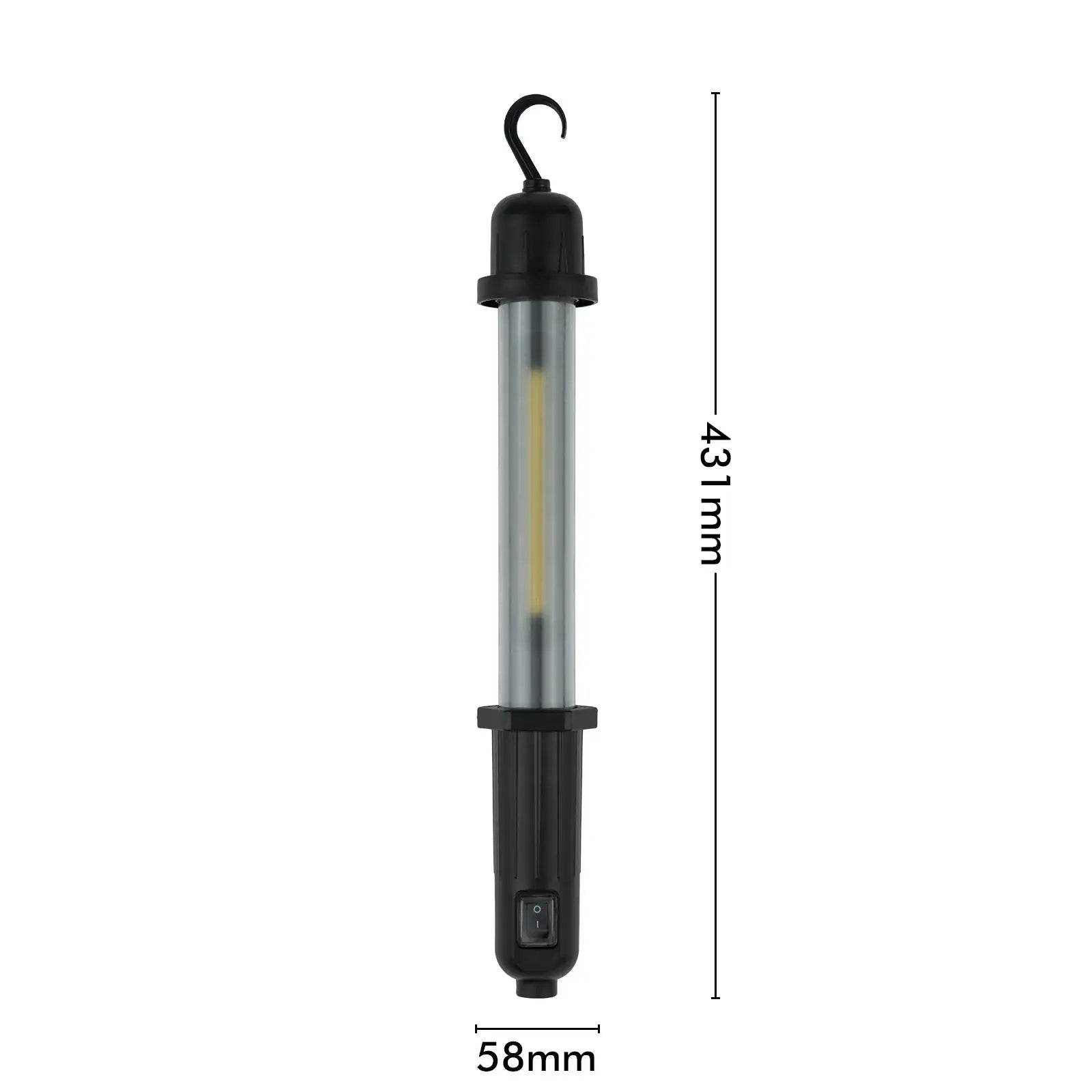 Arlec 5W rechargeable LED inspection light with hook, 4000K natural white, USB charging work light