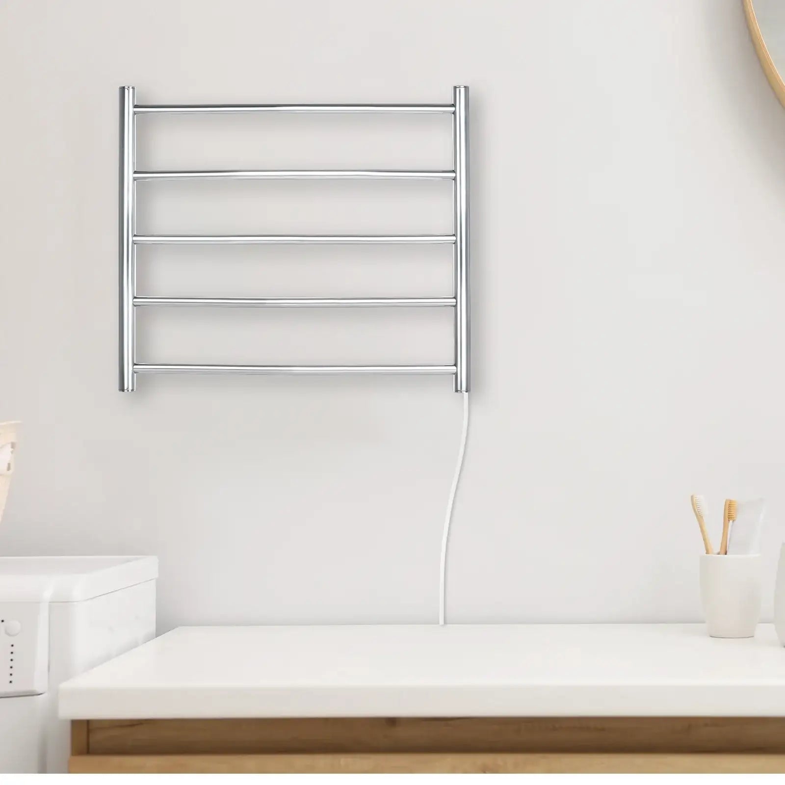 Arlec 5 bar 40W stainless steel towel rail for heating and drying towels