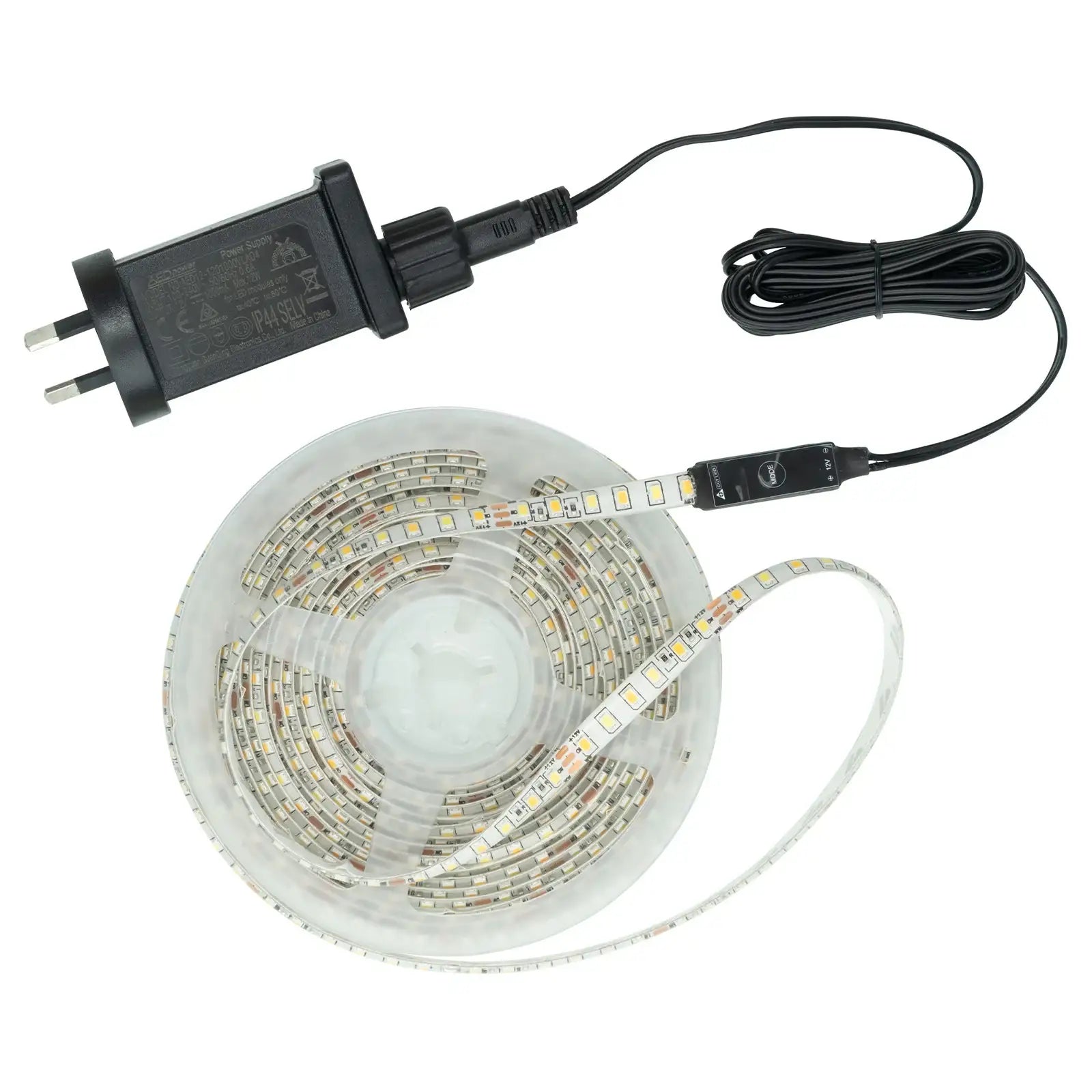 Arlec 5m CCT LED strip light, weatherproof IP65 strip with tri-colour lighting, home accent LED