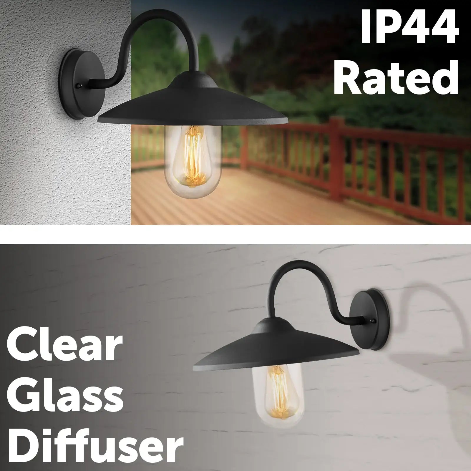 Arlec 60W Black Bristol Wall Farm Light - outdoor lighting solution