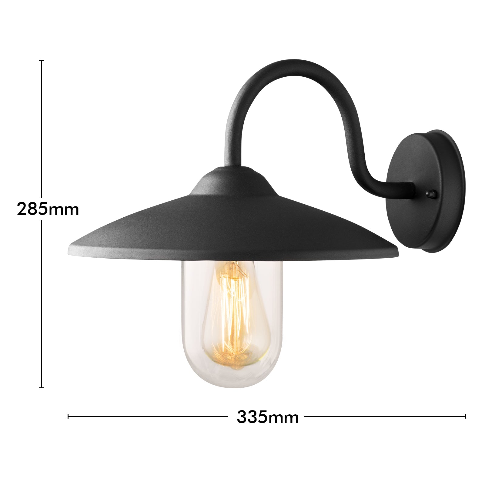 Arlec 60W Black Bristol Wall Farm Light - outdoor lighting solution