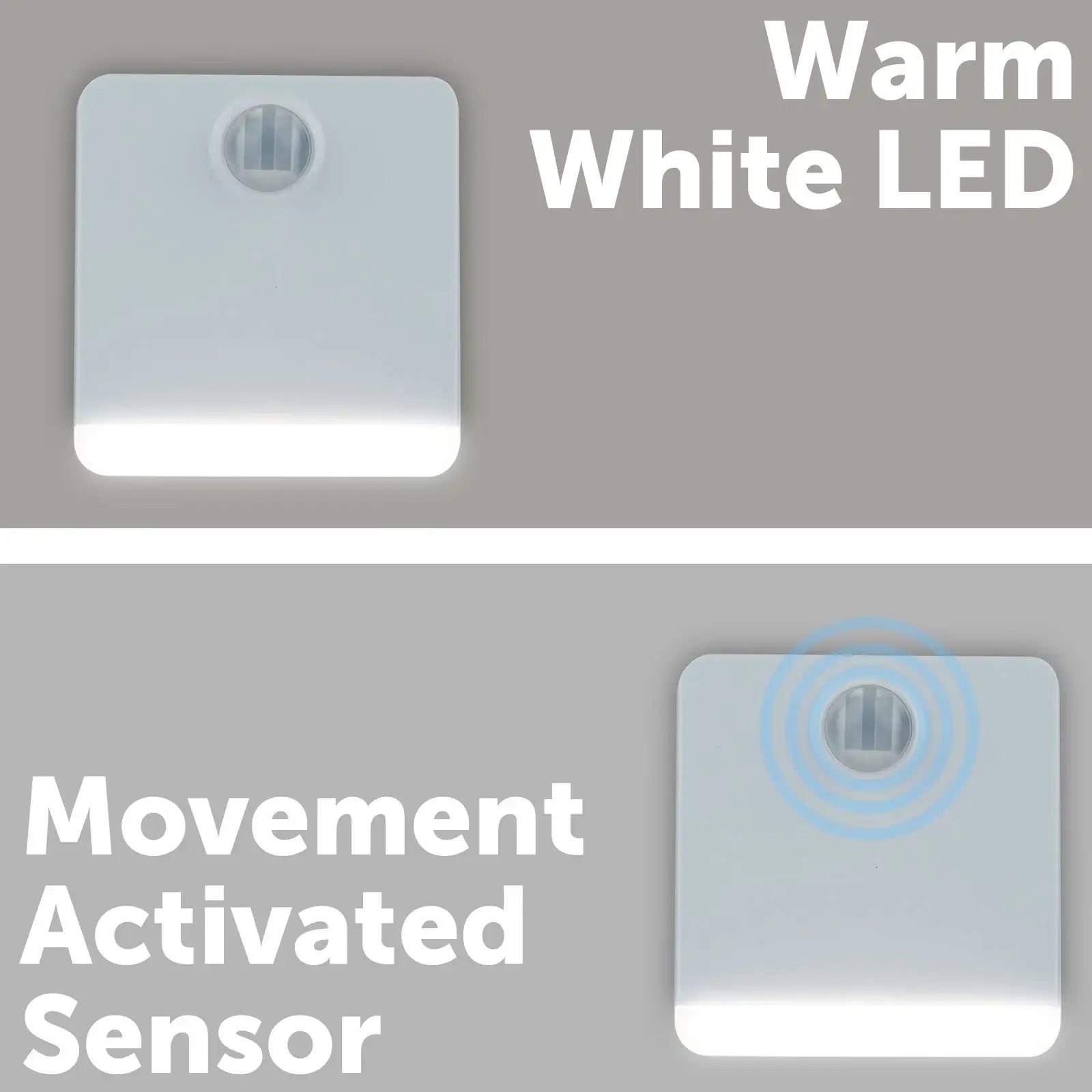 Arlec square white LED motion sensor night light with 3m range for indoor use