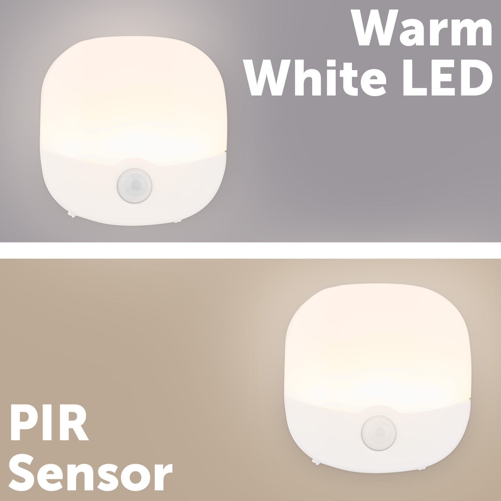 Arlec rechargeable square motion sensor LED night light, linkable indoor lamp