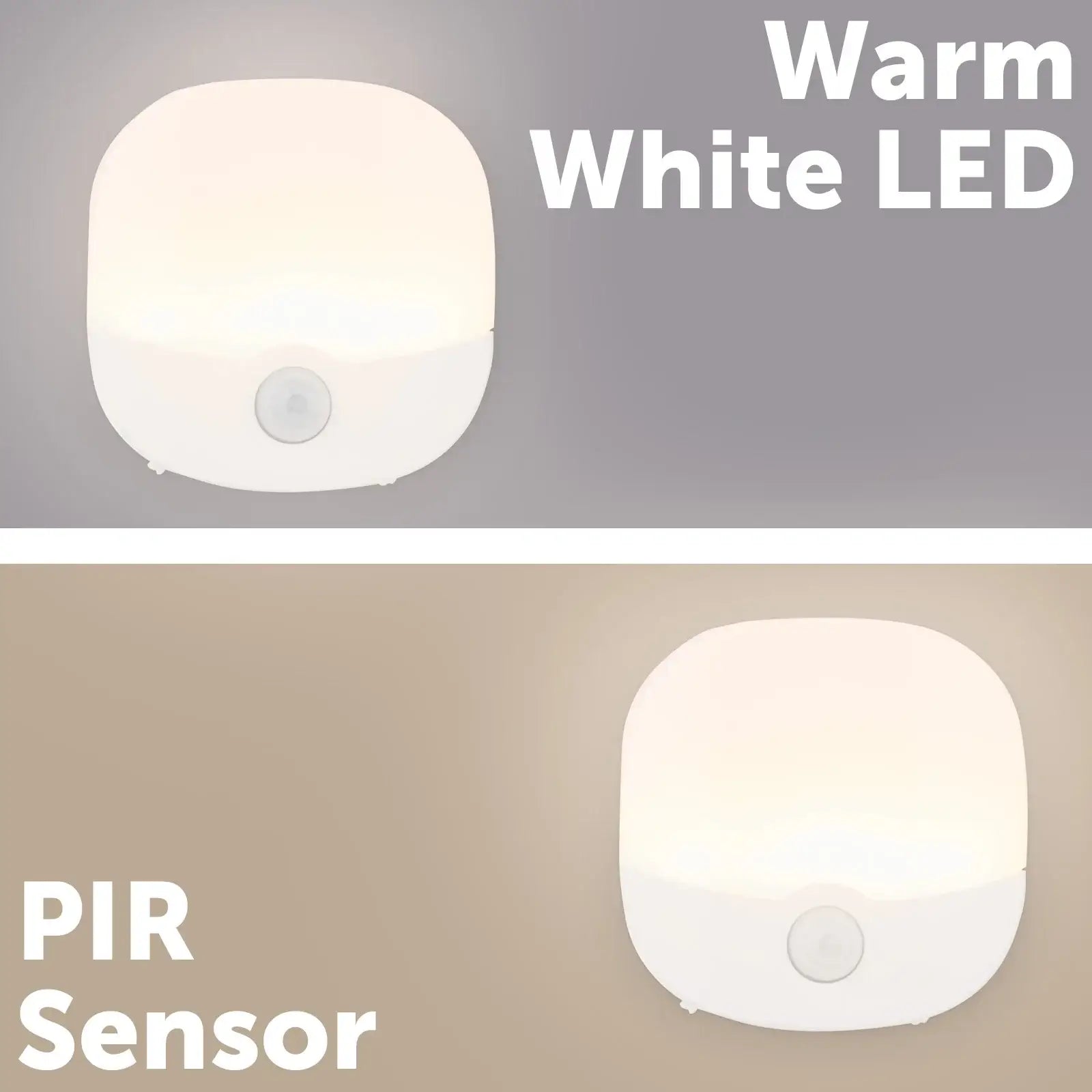 Arlec rechargeable square motion sensor LED night light, linkable indoor lamp