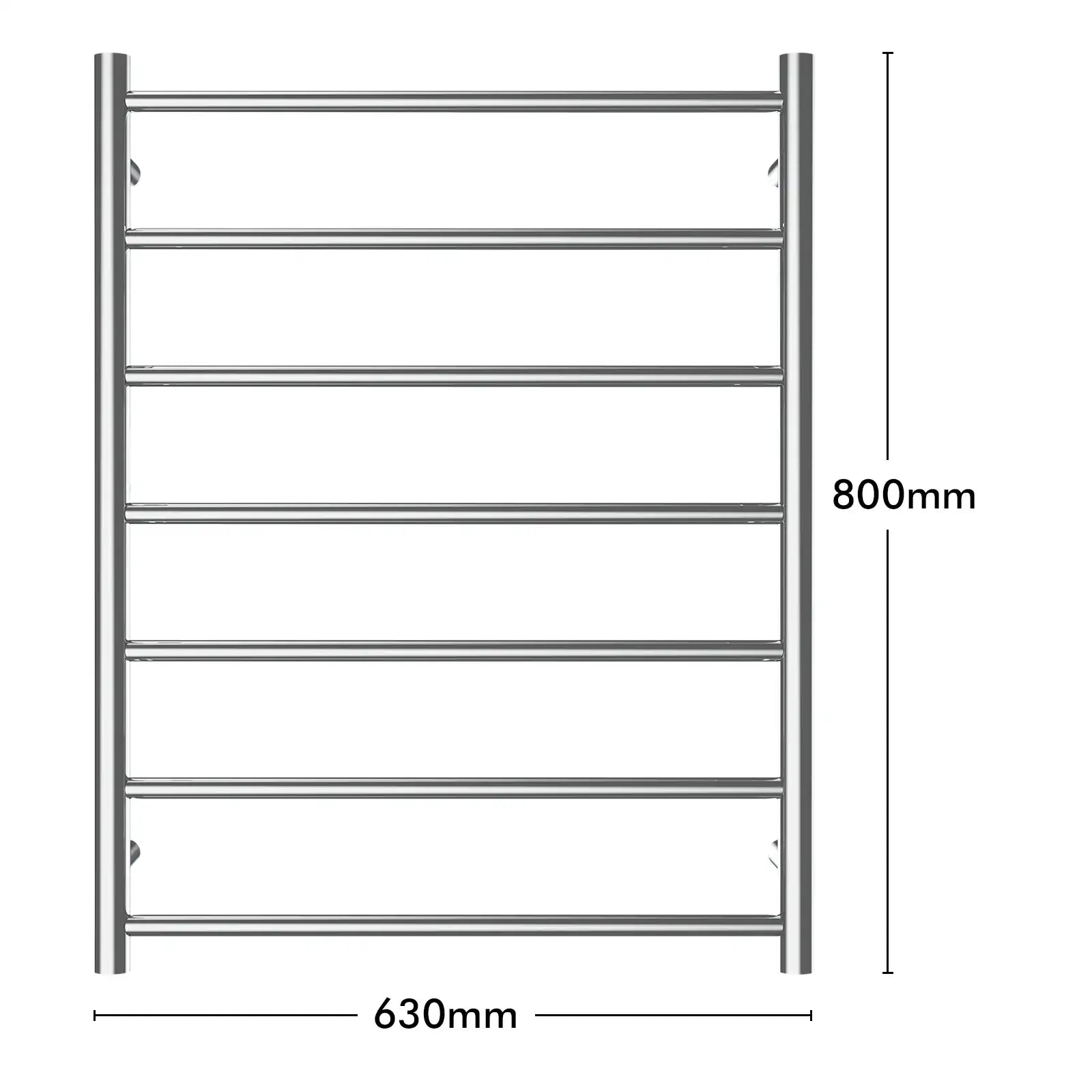 Arlec 68W 7 bar stainless steel heated towel rail for bathrooms