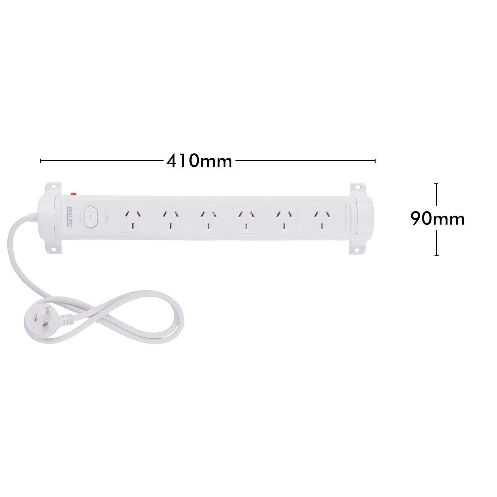 Arlec 6 Outlet Rotatable Powerboard with Surge Protection – rotating extension board with surge protection and 6 outlets