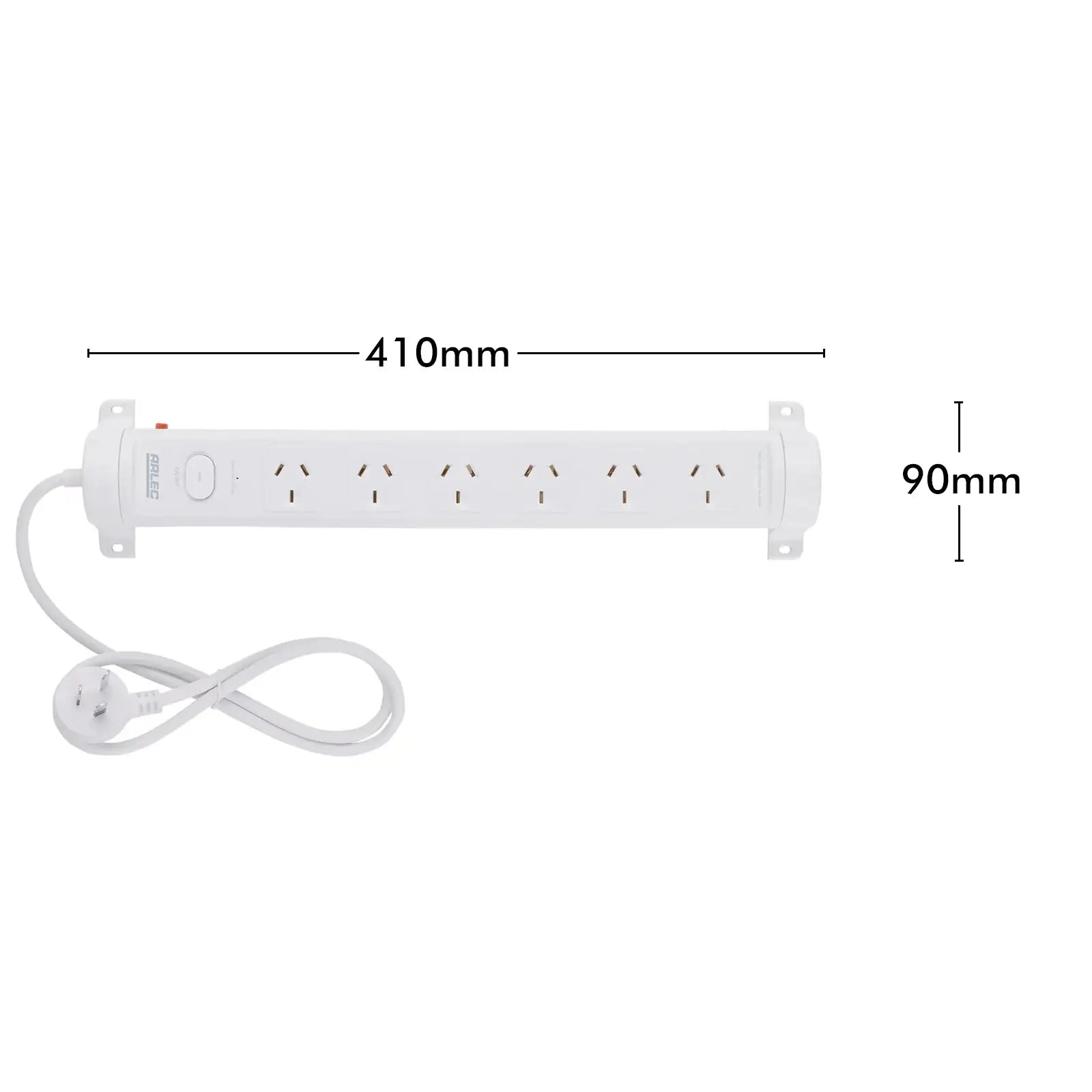 Arlec 6 Outlet Rotatable Powerboard with Surge Protection – rotating extension board with surge protection and 6 outlets