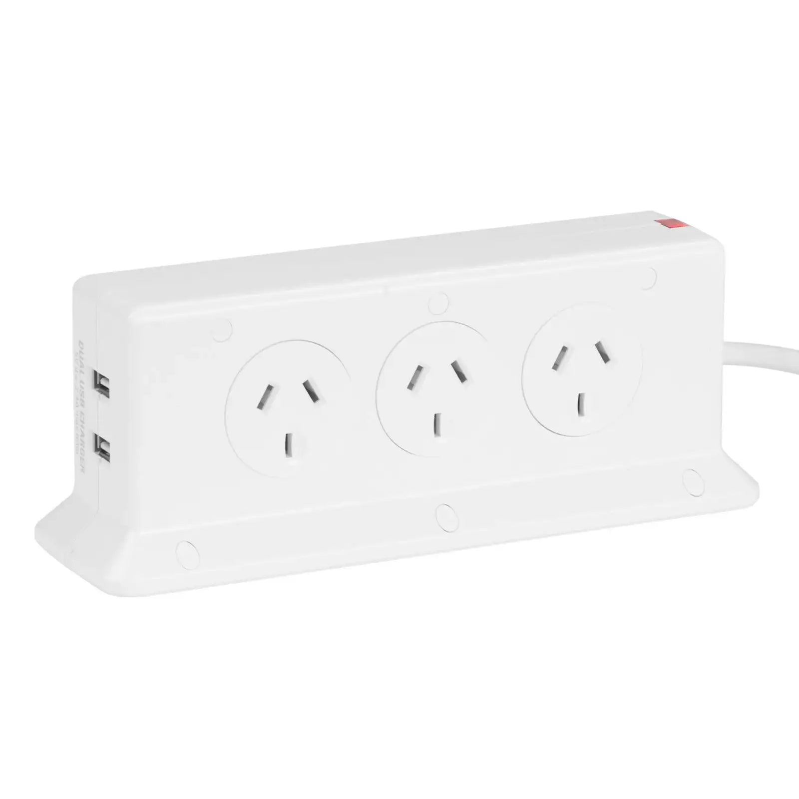 Arlec 6 Outlet Space Saving Powerboard With 2.4A USB Charger – USB powerboard with compact design for home or office