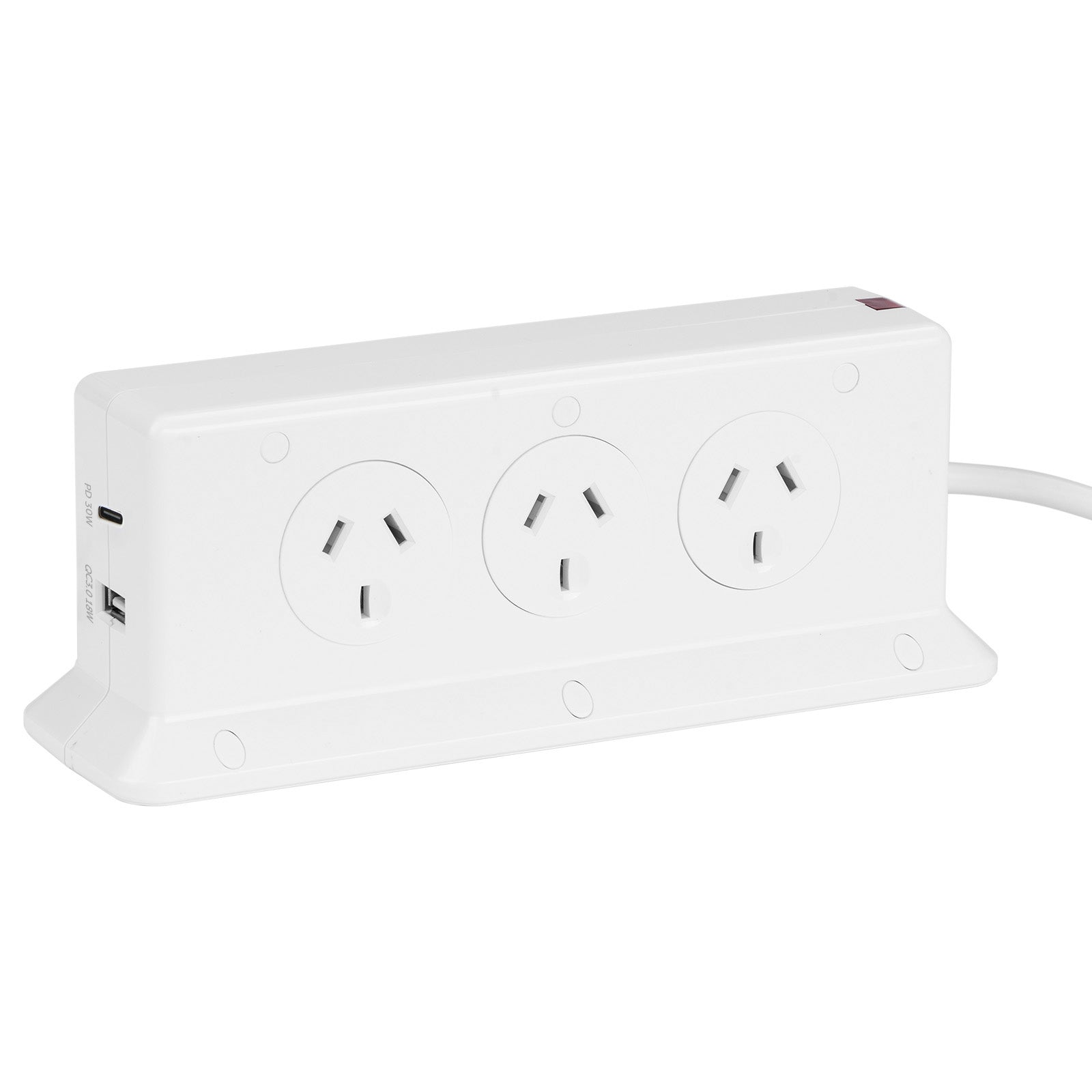 Arlec 6 Outlet Vertical Powerboard with PD30W Rapid Charging USB A & C - vertical powerboard, USB PD charging board, 6 socket extension