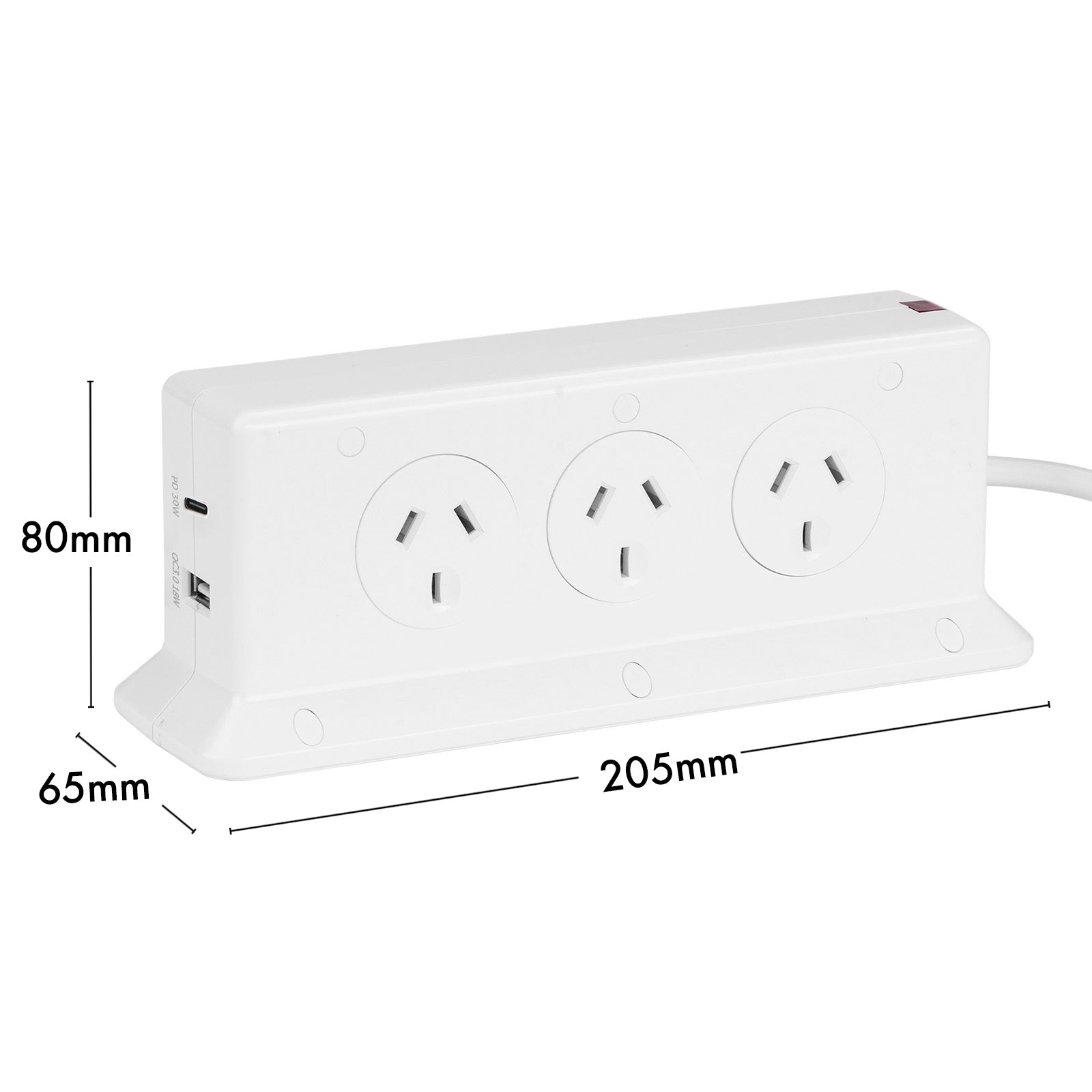 Arlec 6 Outlet Vertical Powerboard with PD30W Rapid Charging USB A & C - vertical powerboard, USB PD charging board, 6 socket extension