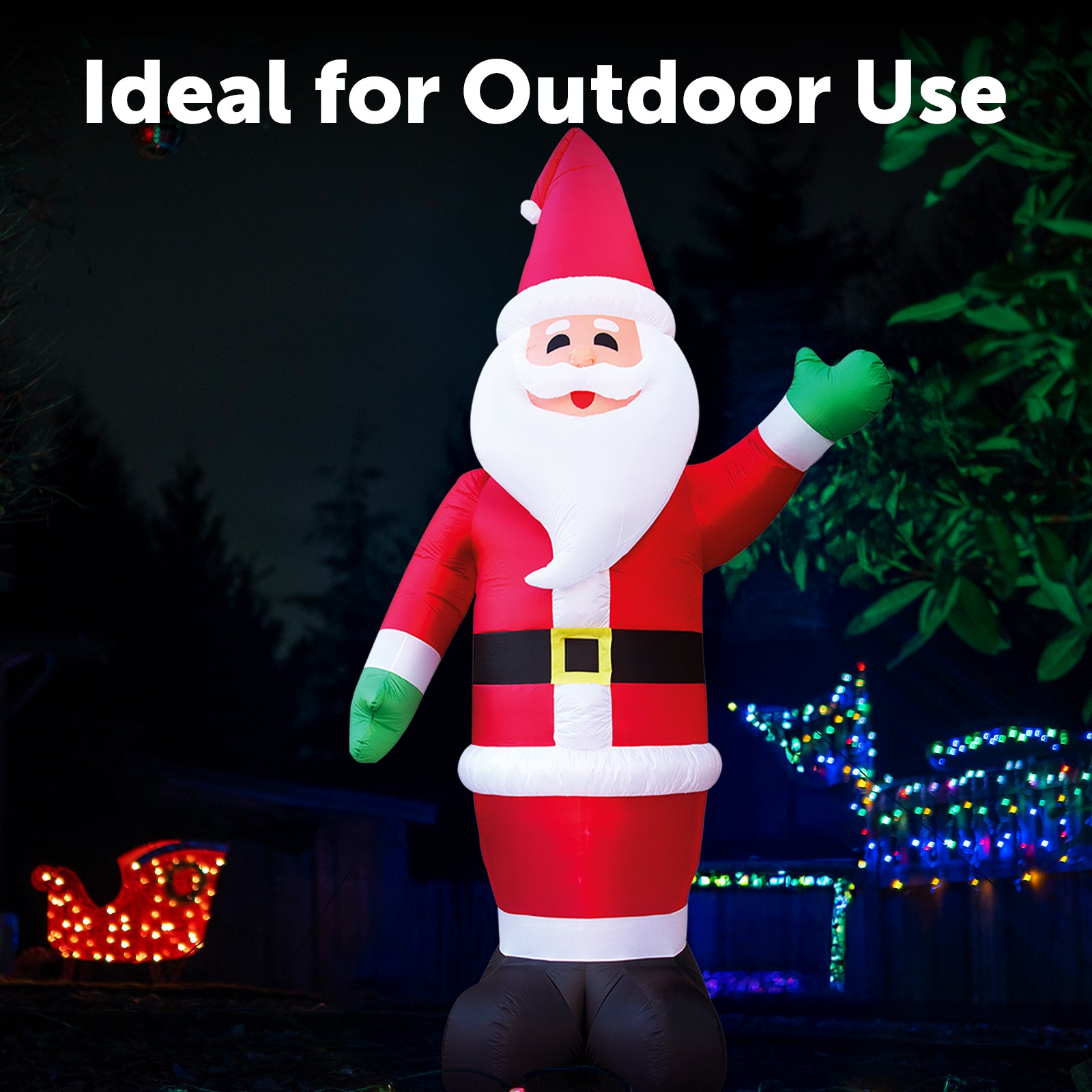 Arlec 6m inflatable Santa with LED lights – festive outdoor Christmas decoration with self-inflating low voltage design