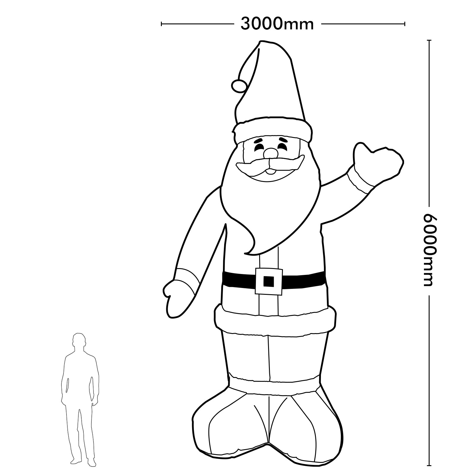 Arlec 6m inflatable Santa with LED lights – festive outdoor Christmas decoration with self-inflating low voltage design