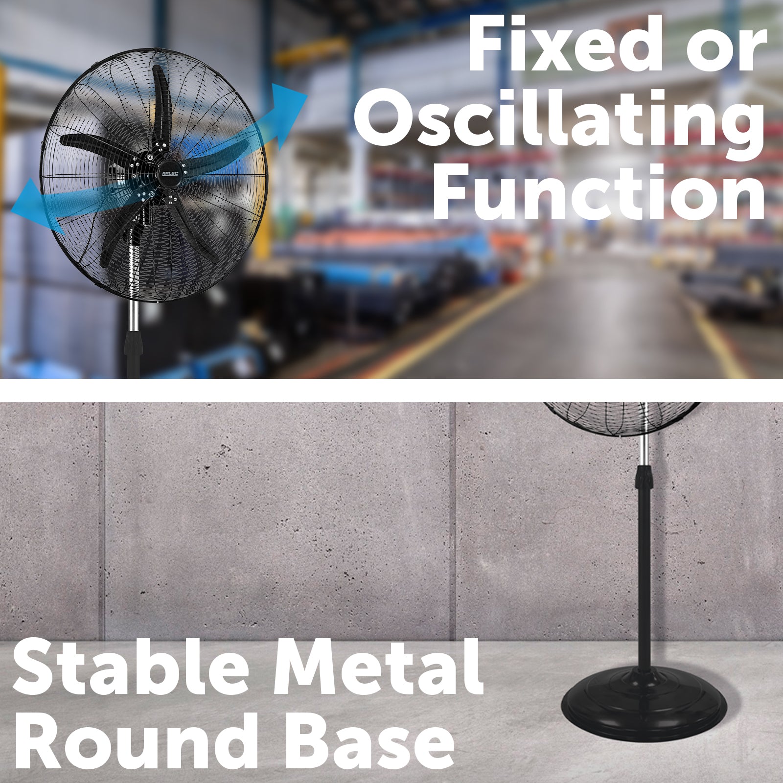 Arlec 70cm Industrial Pedestal Fan – Large Metal Fan for Commercial Spaces