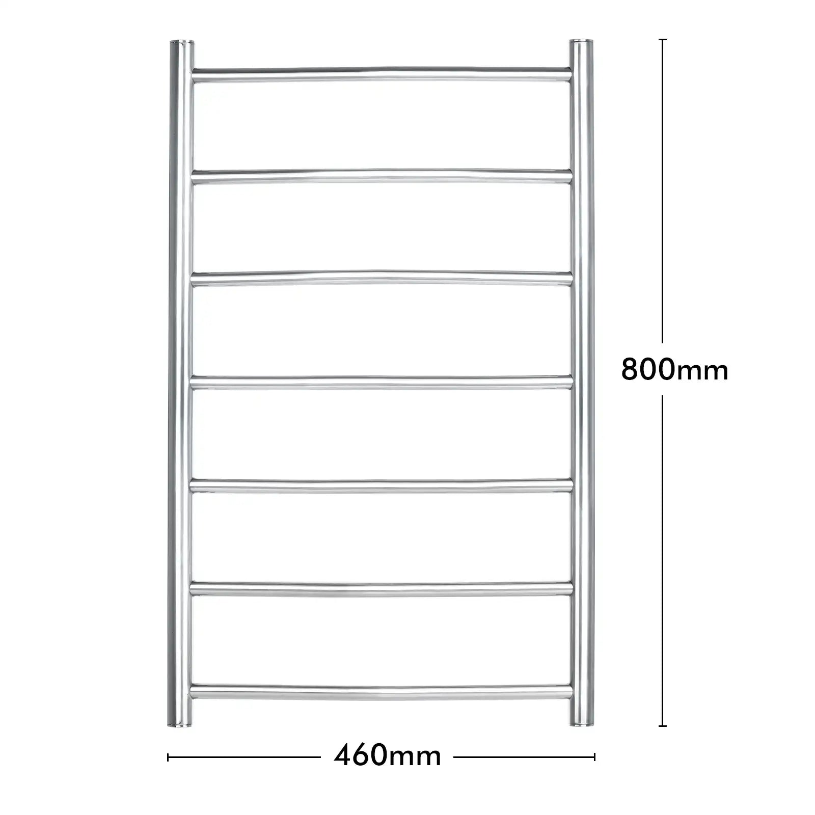 Arlec 65W 7 bar curved stainless steel heated towel rail, modern and efficient