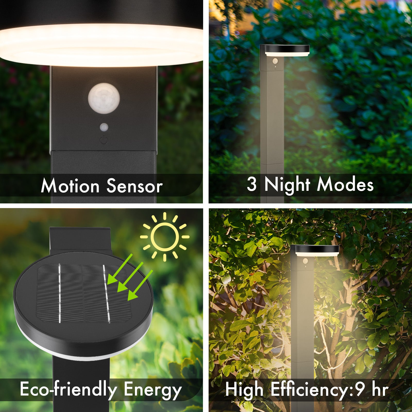 Arlec 90cm LED solar post light – 400 lumens PIR sensor outdoor light for garden or pathways with 3 lighting modes