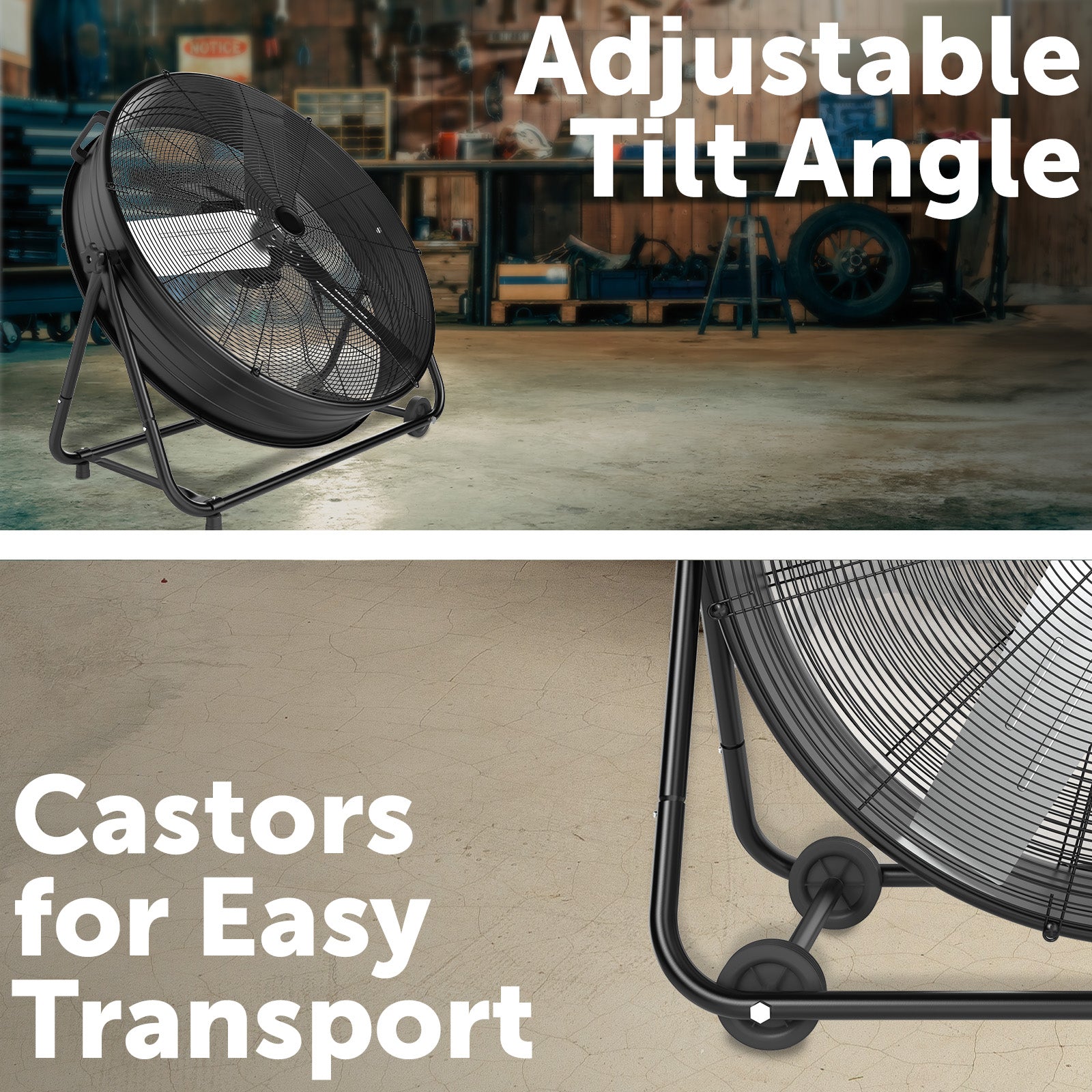 Arlec 90cm Drum Industrial Fan – Heavy Duty Black Fan for Workshops and Warehouses