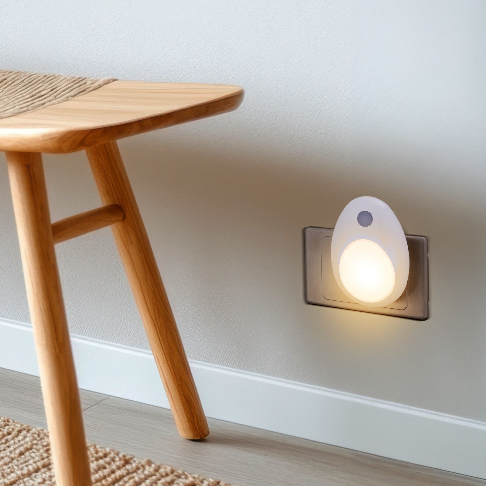 Arlec pebble-shaped LED night light with soft ambient lighting for bedrooms