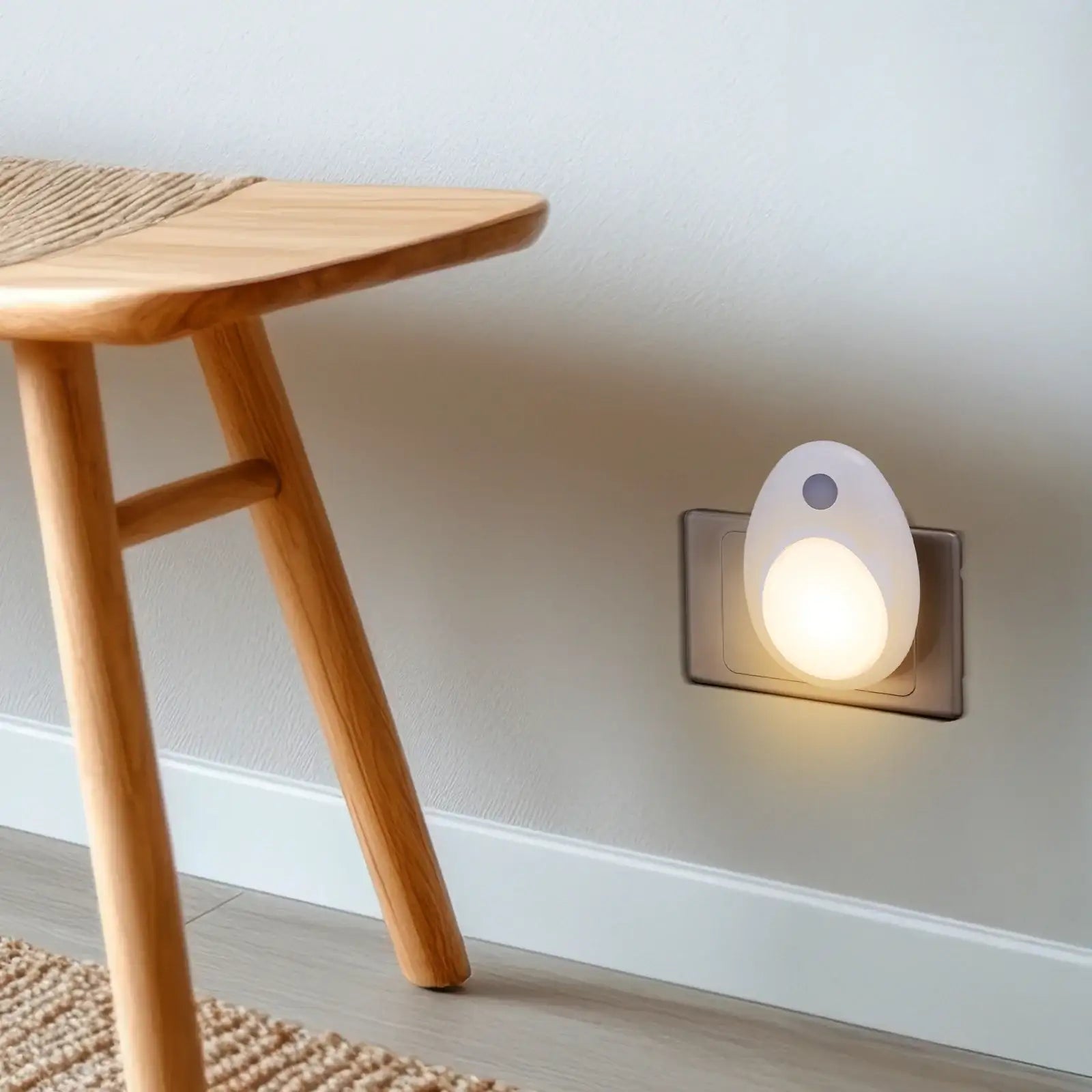 Arlec pebble-shaped LED night light with soft ambient lighting for bedrooms