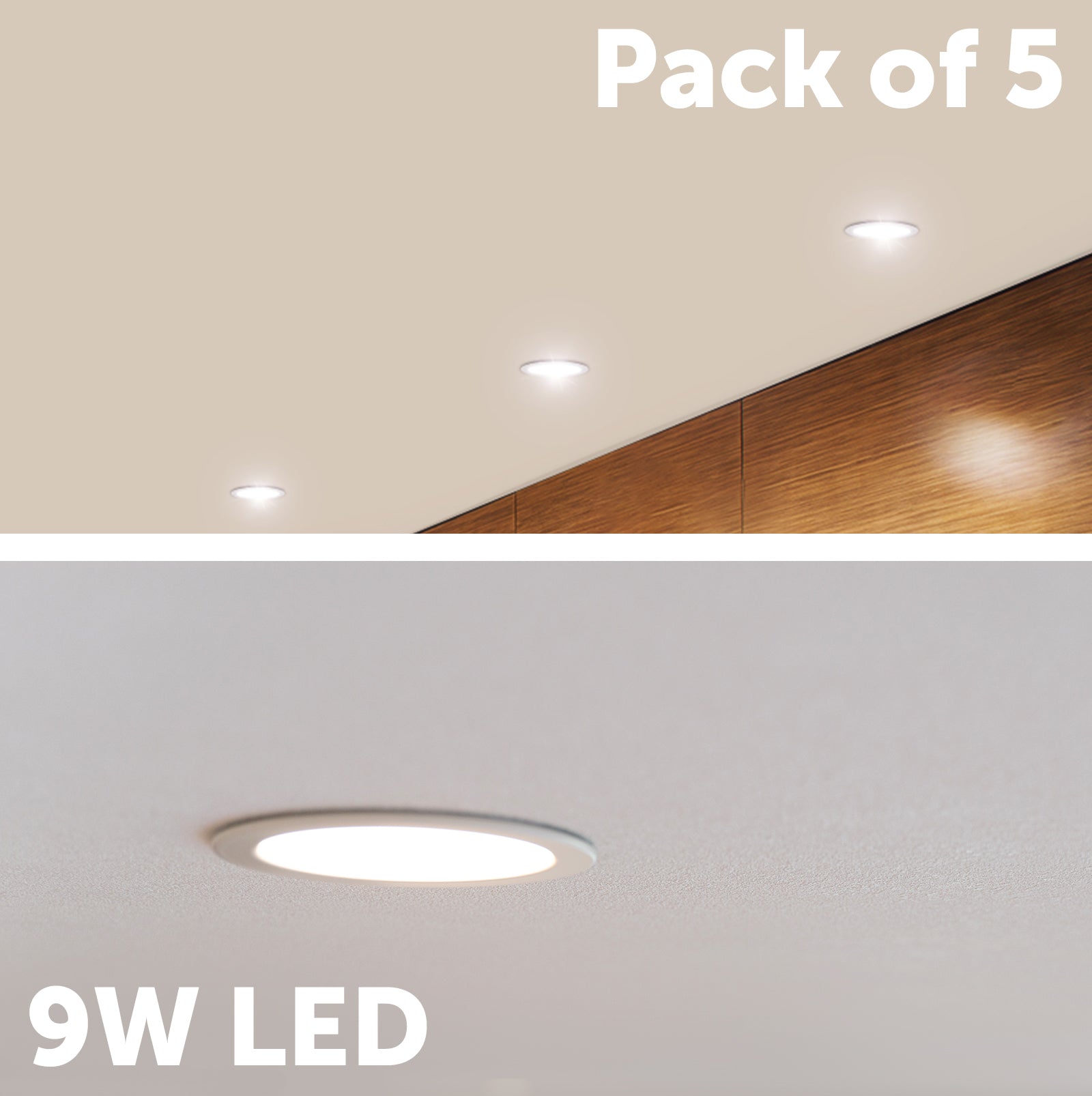 5 pack Arlec 9W RGB+CCT smart LED downlights – Wi-Fi ceiling lighting for home automation
