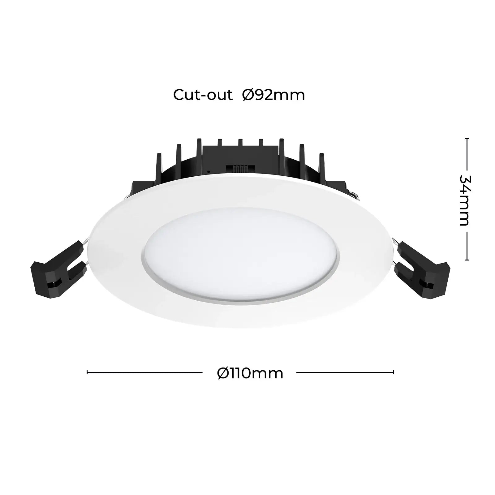 Arlec IP65 dimmable LED downlight, 92mm recessed tri-colour ceiling light for wet areas