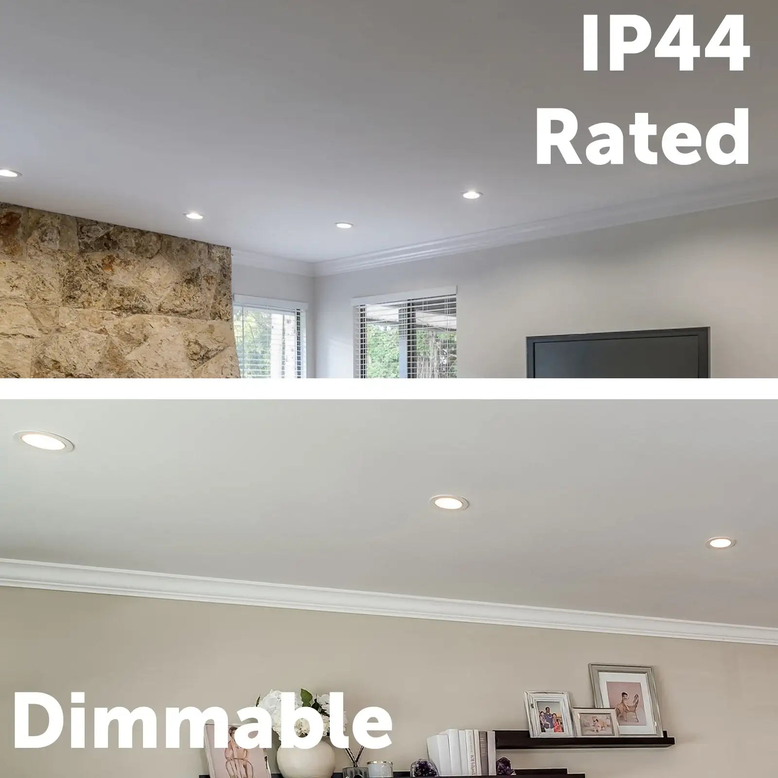 Arlec 2-pack LED downlights, tri-colour dimmable flush lens ceiling lights, plug and play