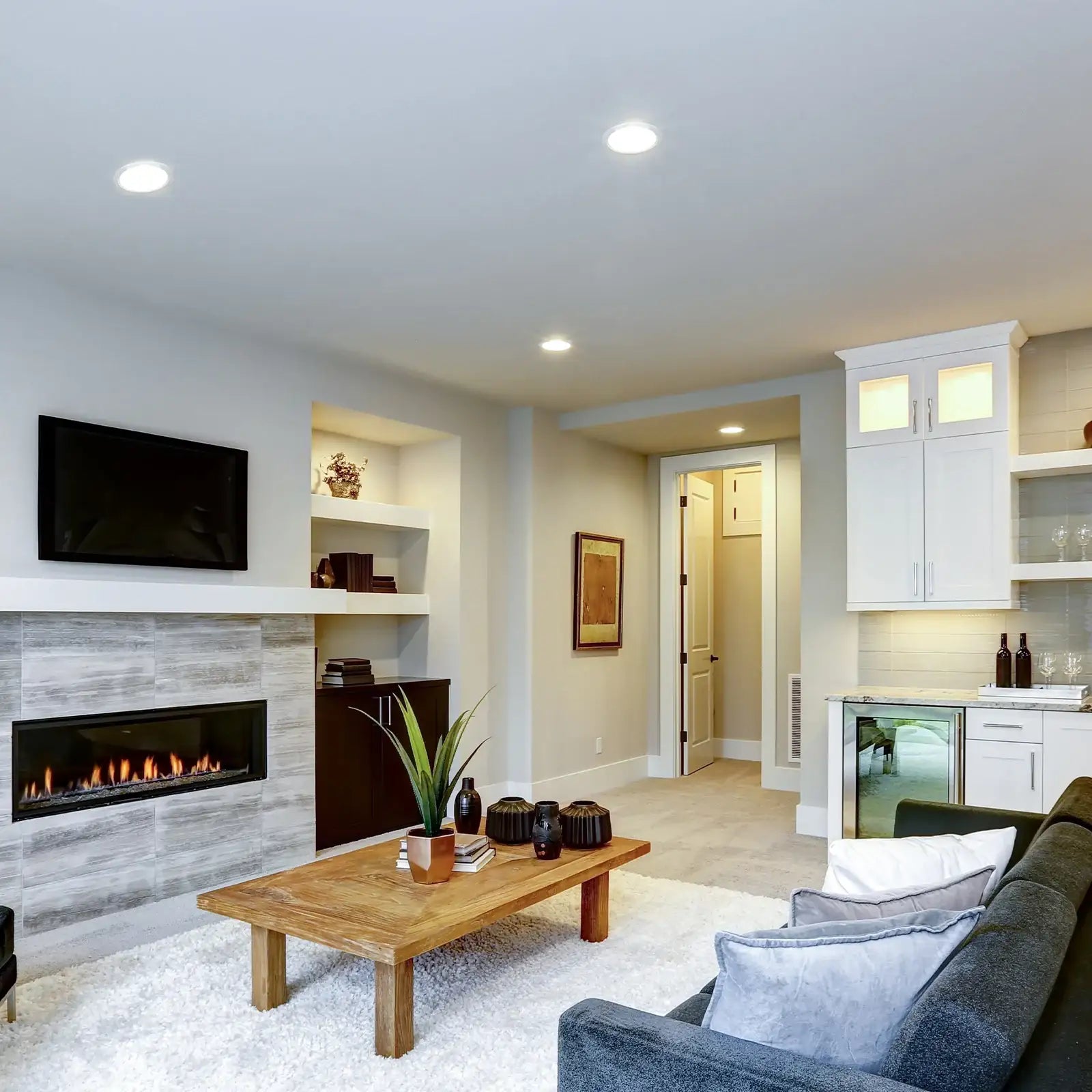 Arlec 2-pack LED downlights, tri-colour dimmable flush lens ceiling lights, plug and play