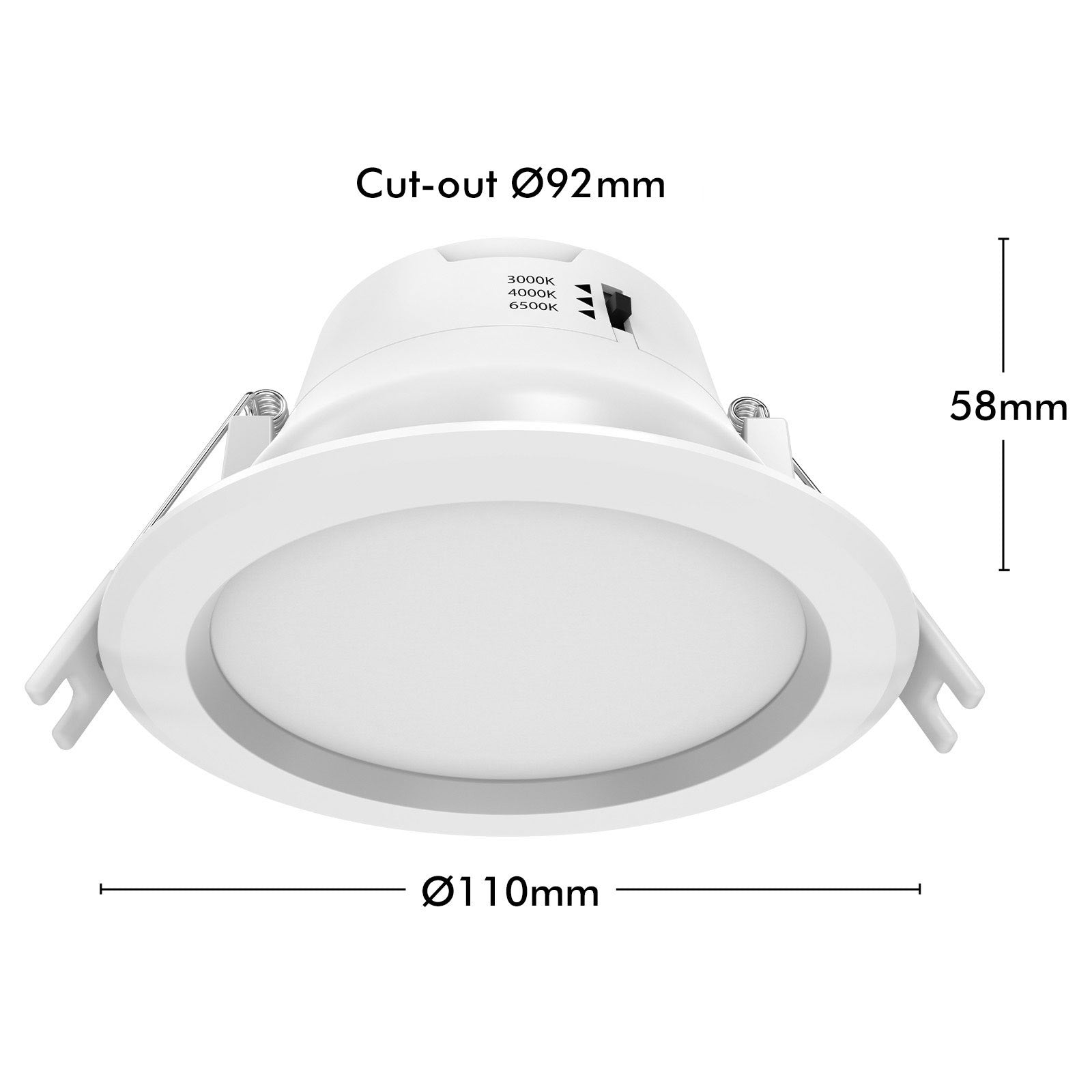 Arlec 2-pack recessed LED downlights, tri-colour dimmable ceiling lights with plug