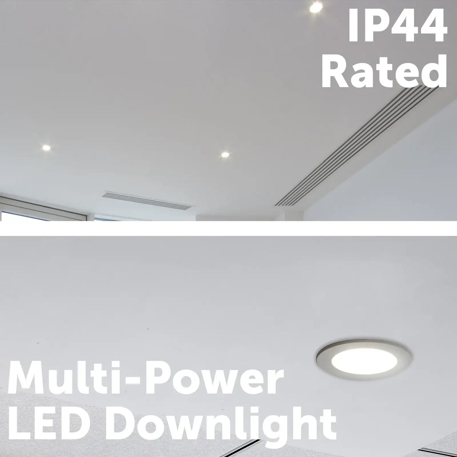 Arlec multi-lumen LED downlight, dimmable tri-colour recessed ceiling light, adjustable brightness downlight