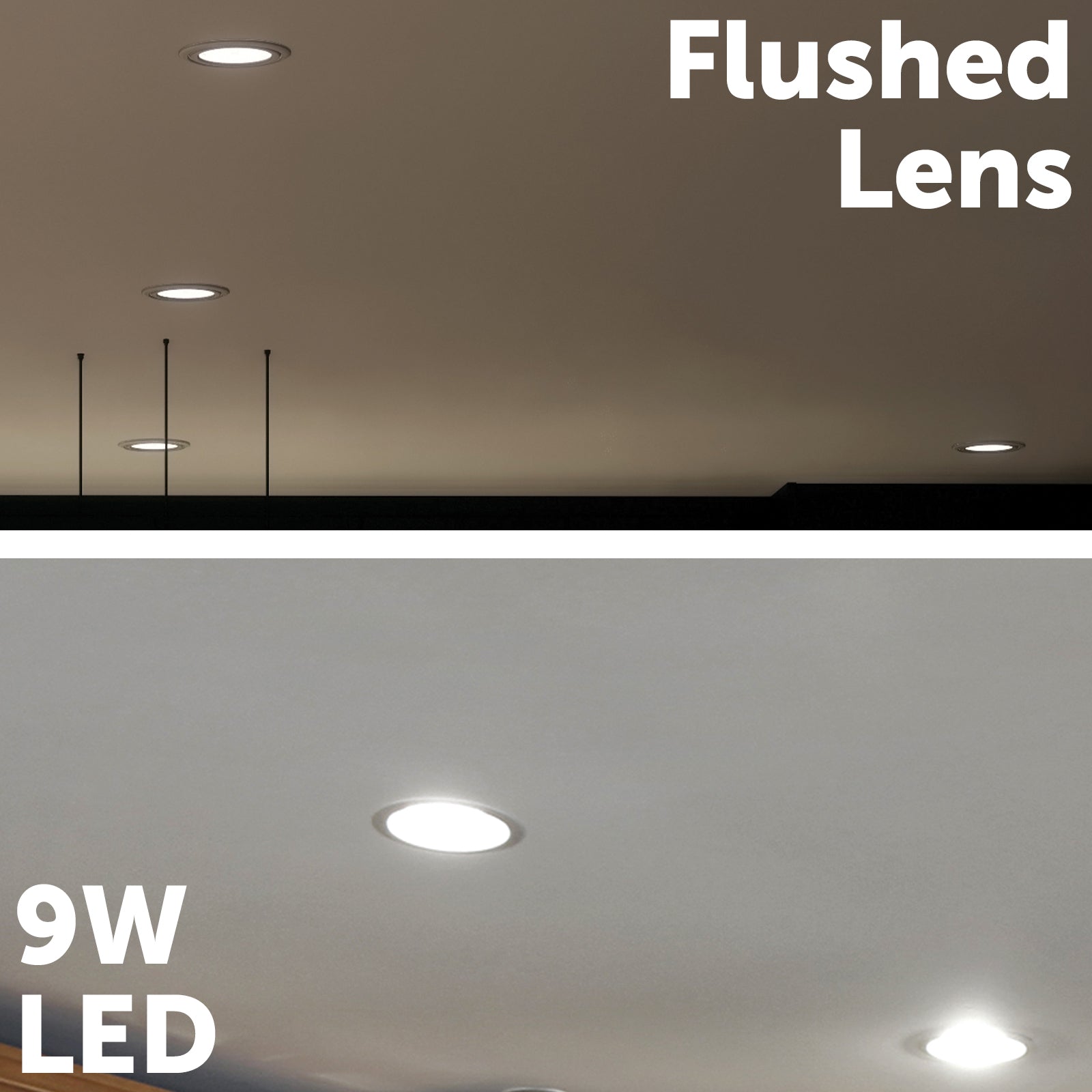 Arlec tri-colour dimmable LED downlight, energy-efficient recessed light with plug and lead