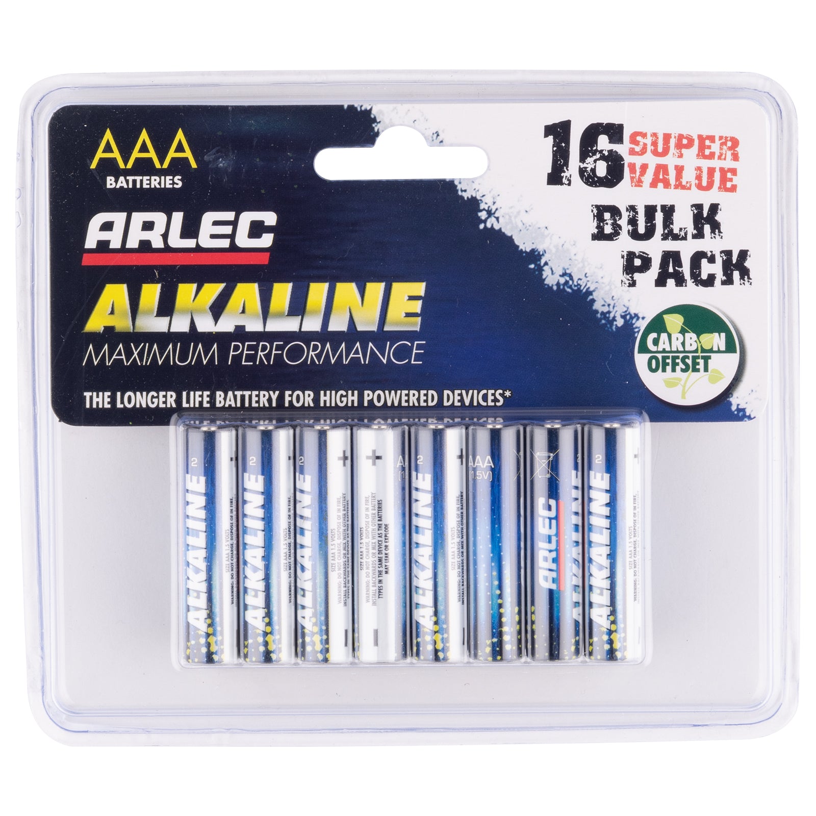 Arlec 16 pack AAA alkaline batteries – reliable power source