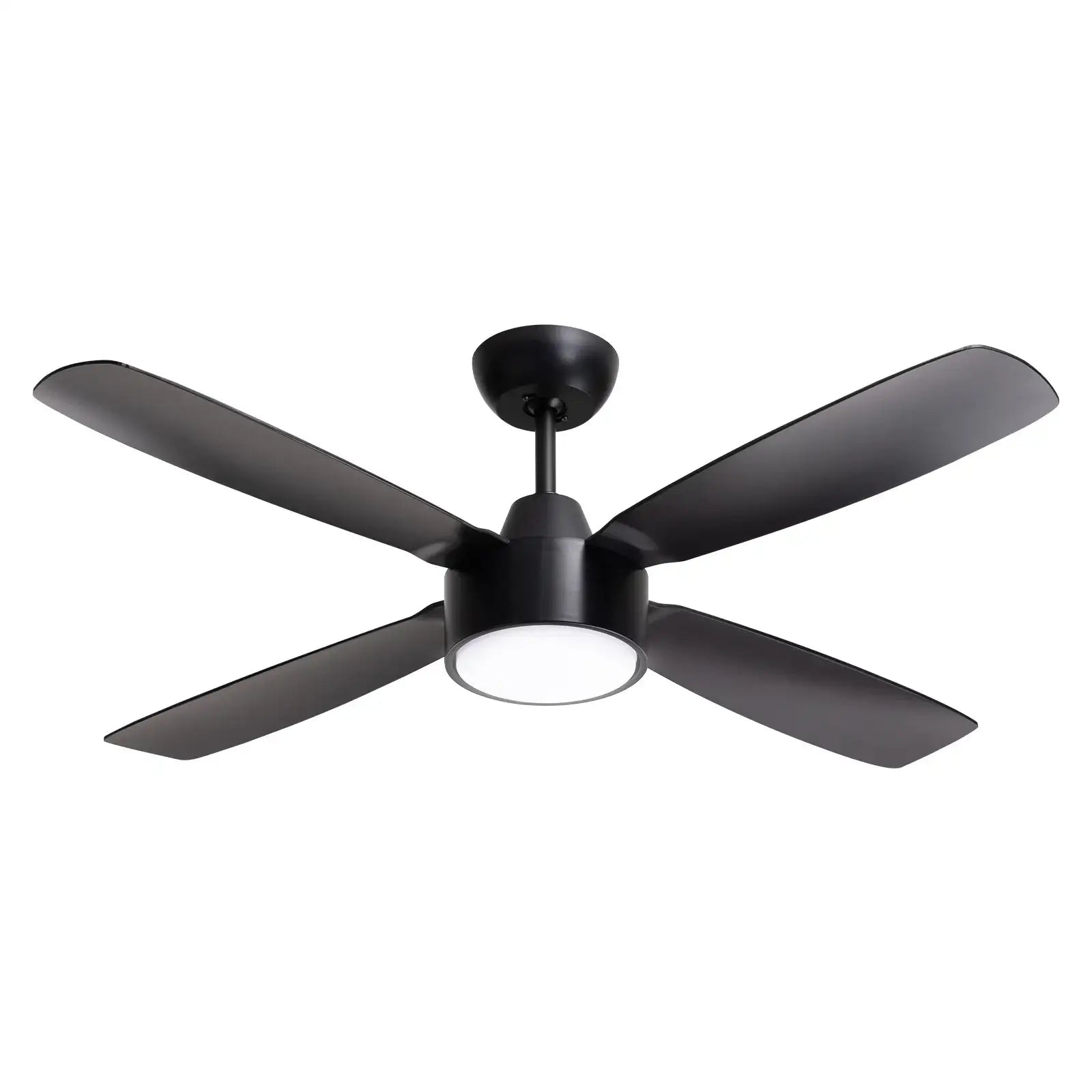 arlec 120cm aer ceiling fan – matte black dc ceiling fan; tri-colour led smart fan; modern quiet fan for any room