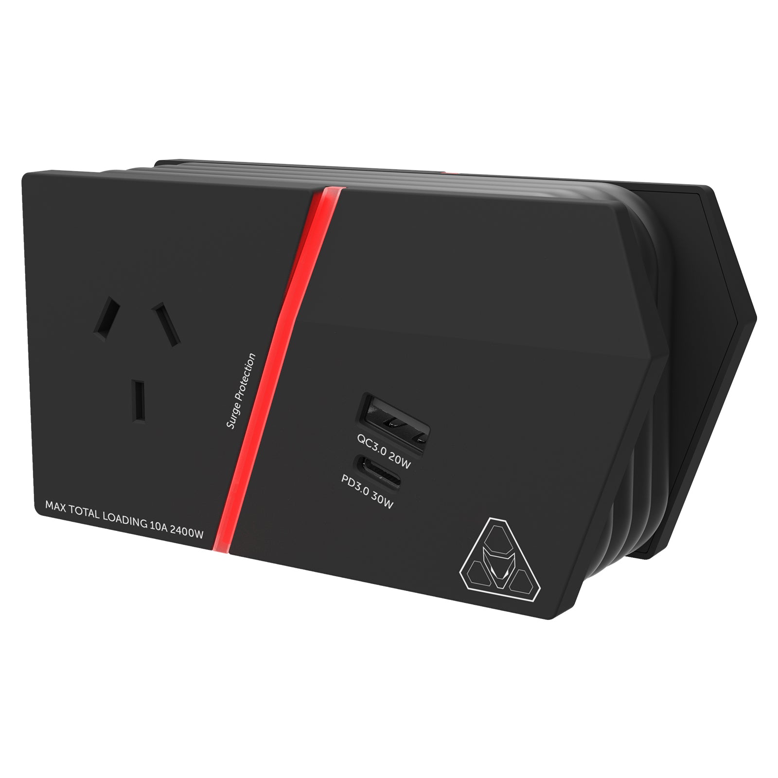 Arlec 2 outlet gaming powerboard with 30W PD fast charging, portable power hub