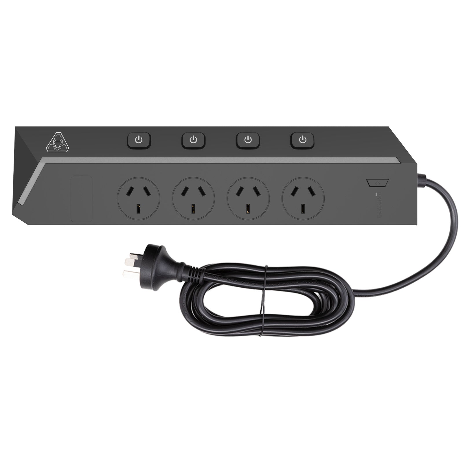 4 outlet premium surge protected powerboard by Arlec with individual switches