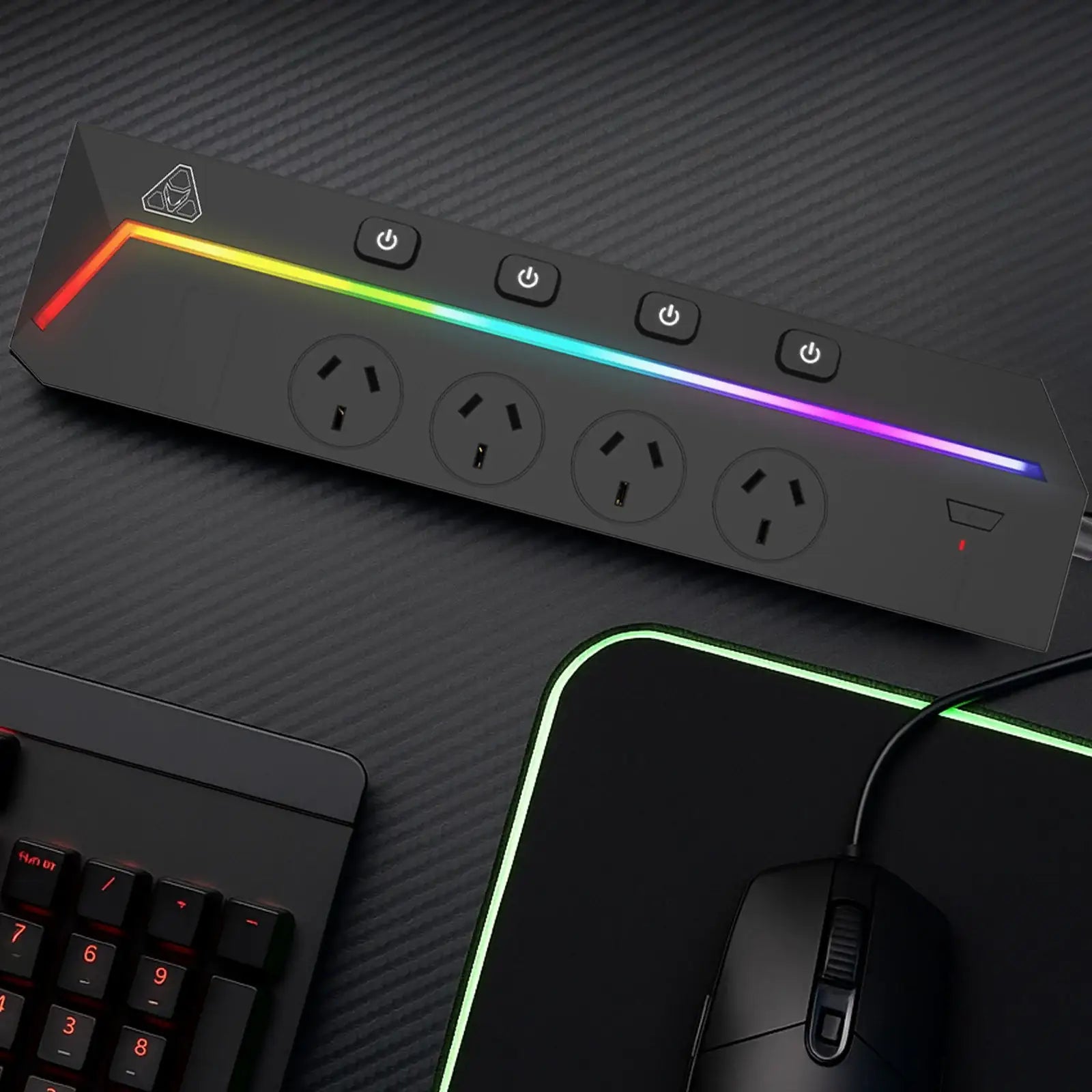 4 outlet premium surge protected powerboard by Arlec with individual switches